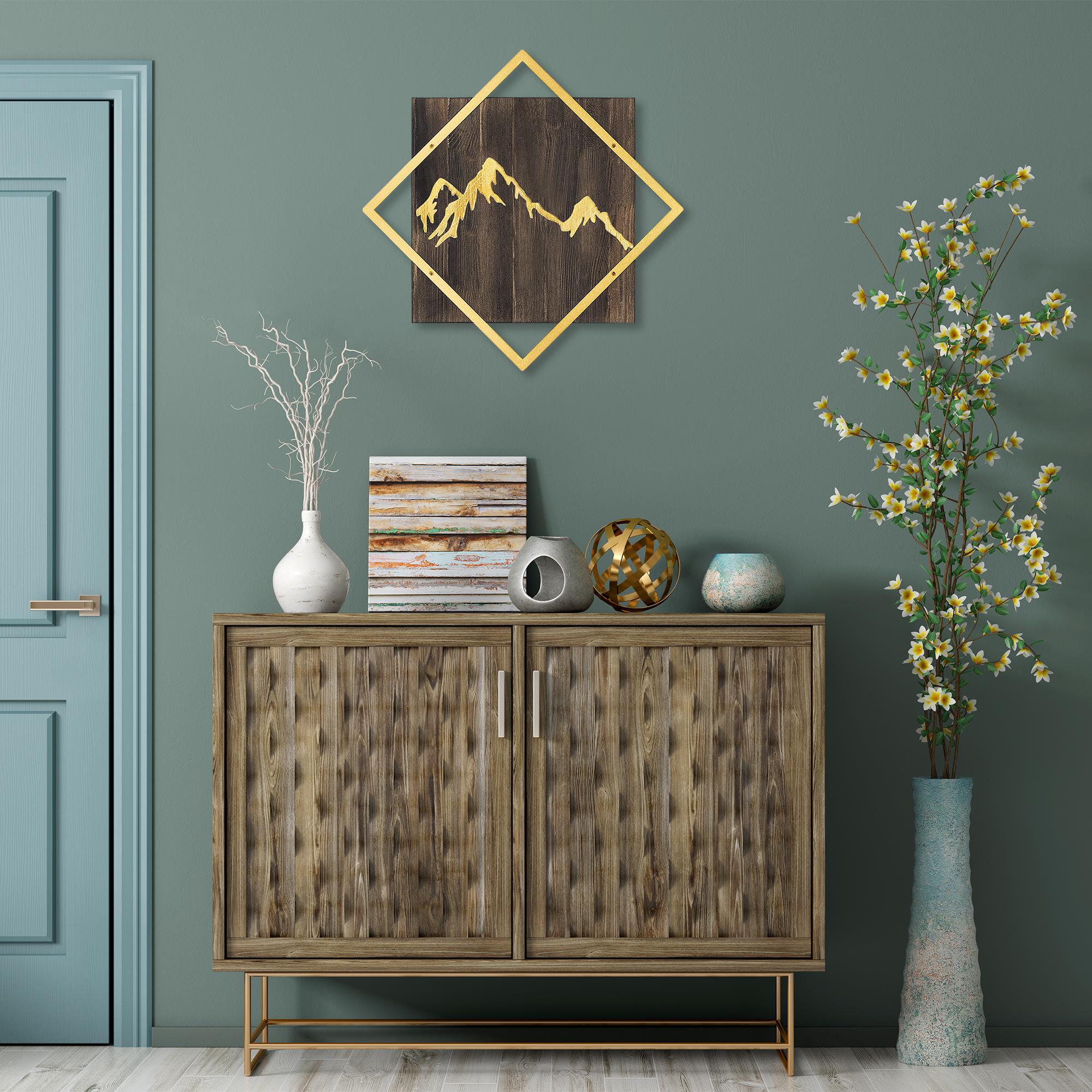 WT-029-GOLD METAL AHŞAP DUVAR PANOLARI