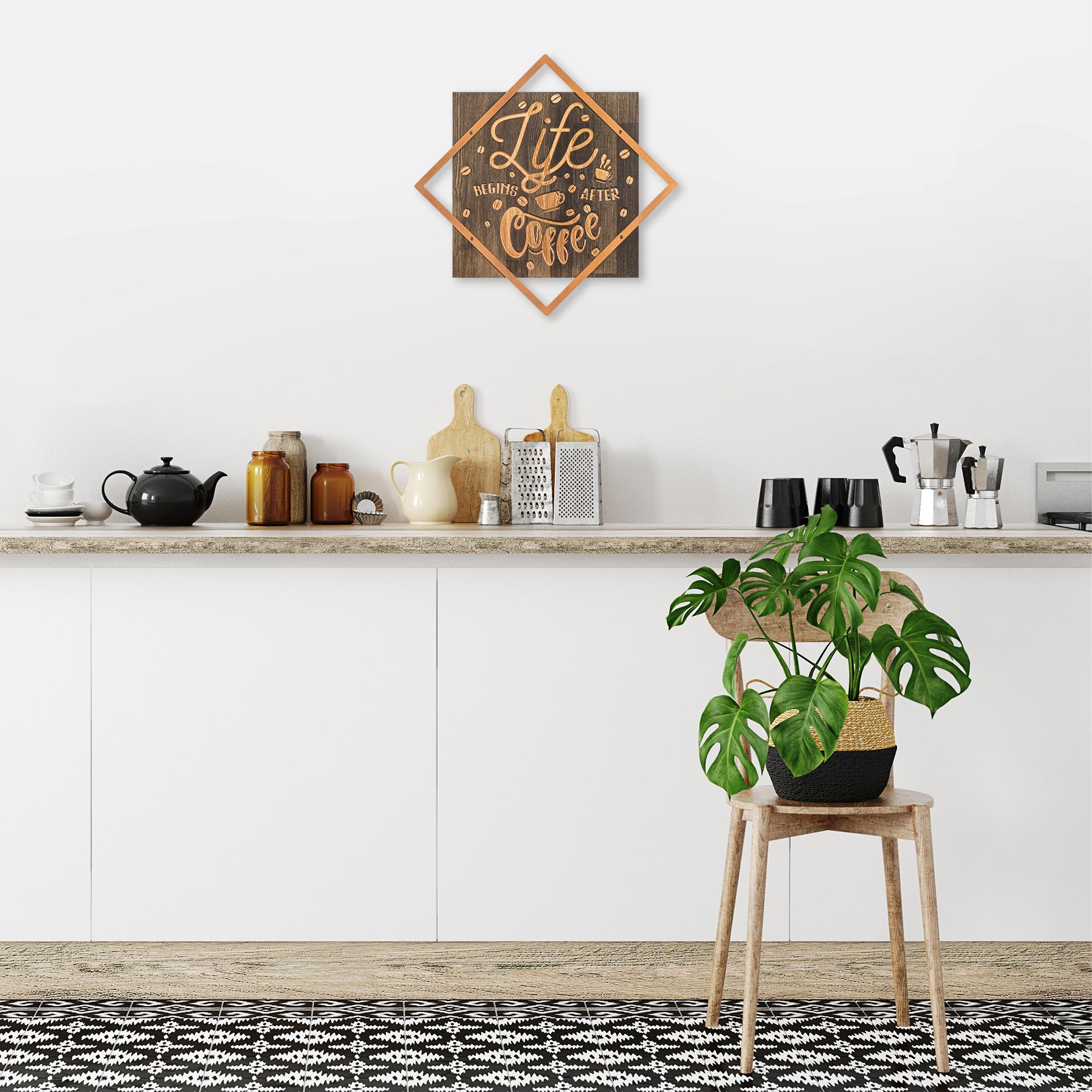WT-037-COPPER METAL AHŞAP DUVAR PANOLARI