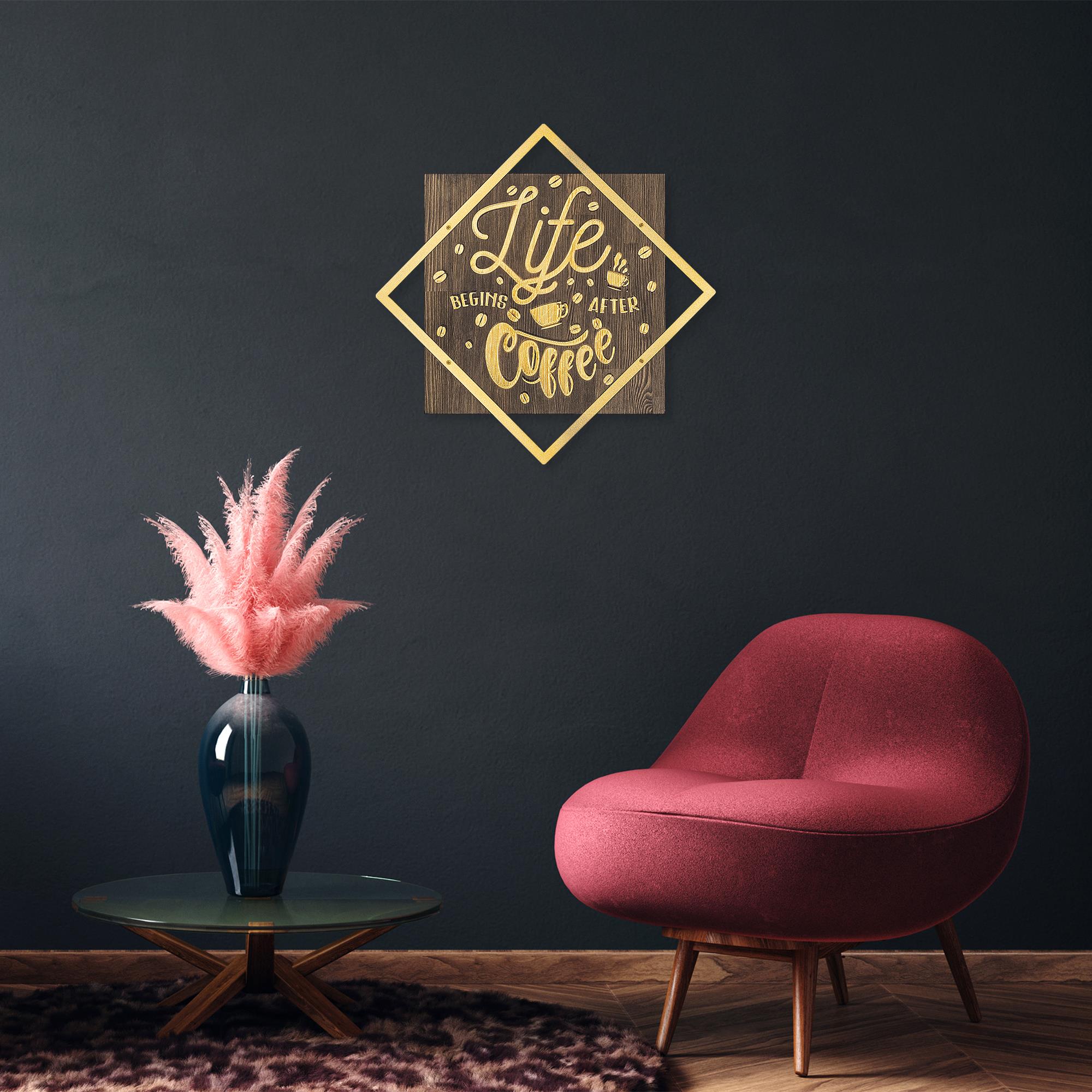 WT-037-GOLD METAL AHŞAP DUVAR PANOLARI