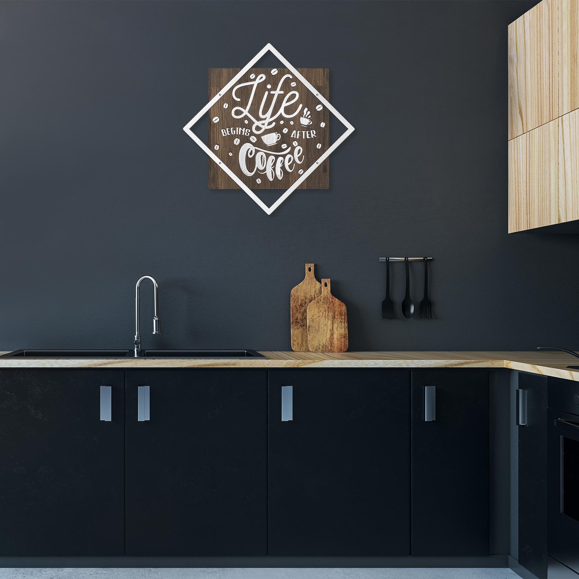 WT-037-SILVER METAL AHŞAP DUVAR PANOLARI