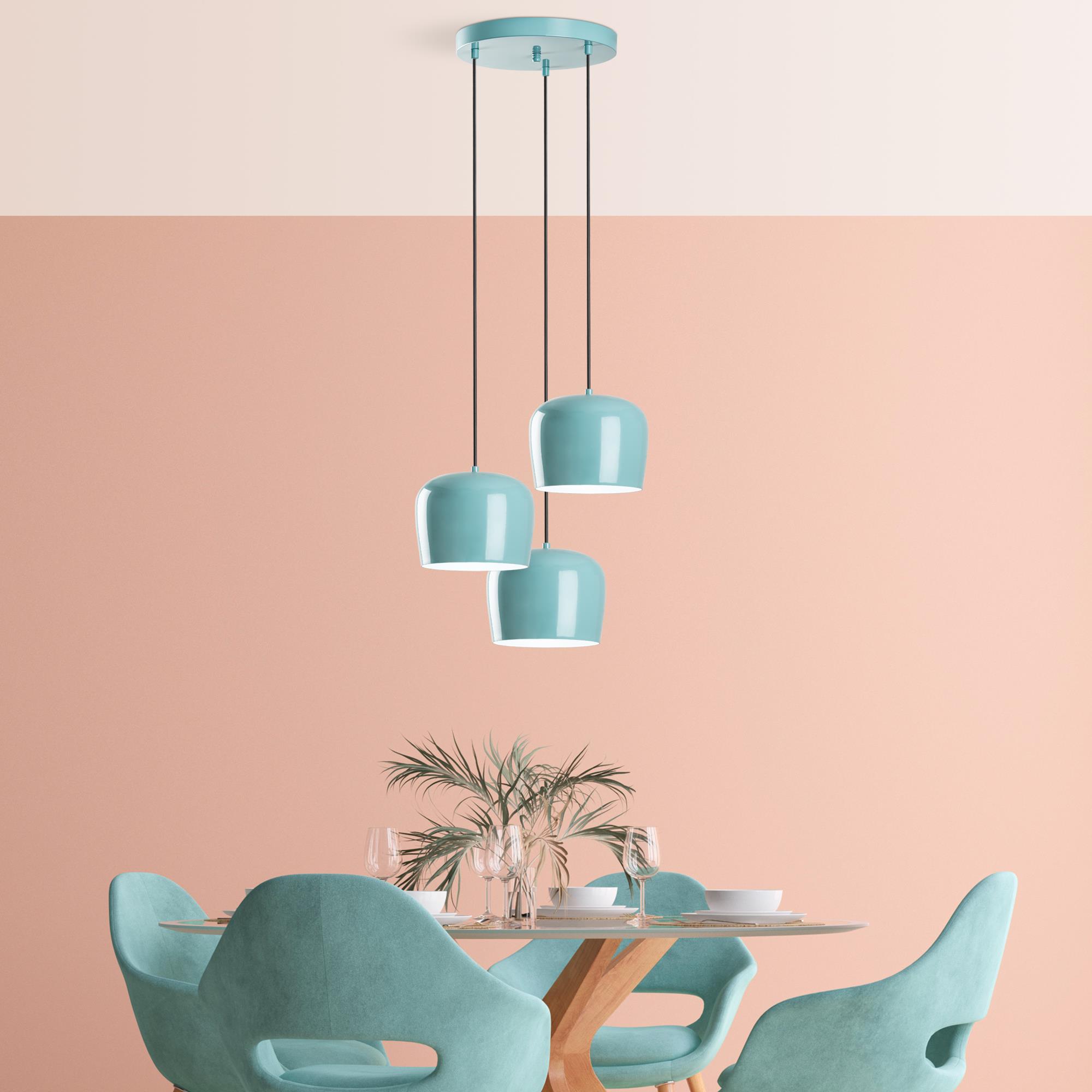 YOZGAT-N-1413-TURQUOISE, METAL SIVAMA 3'LÜ TEPSİ SARKIT