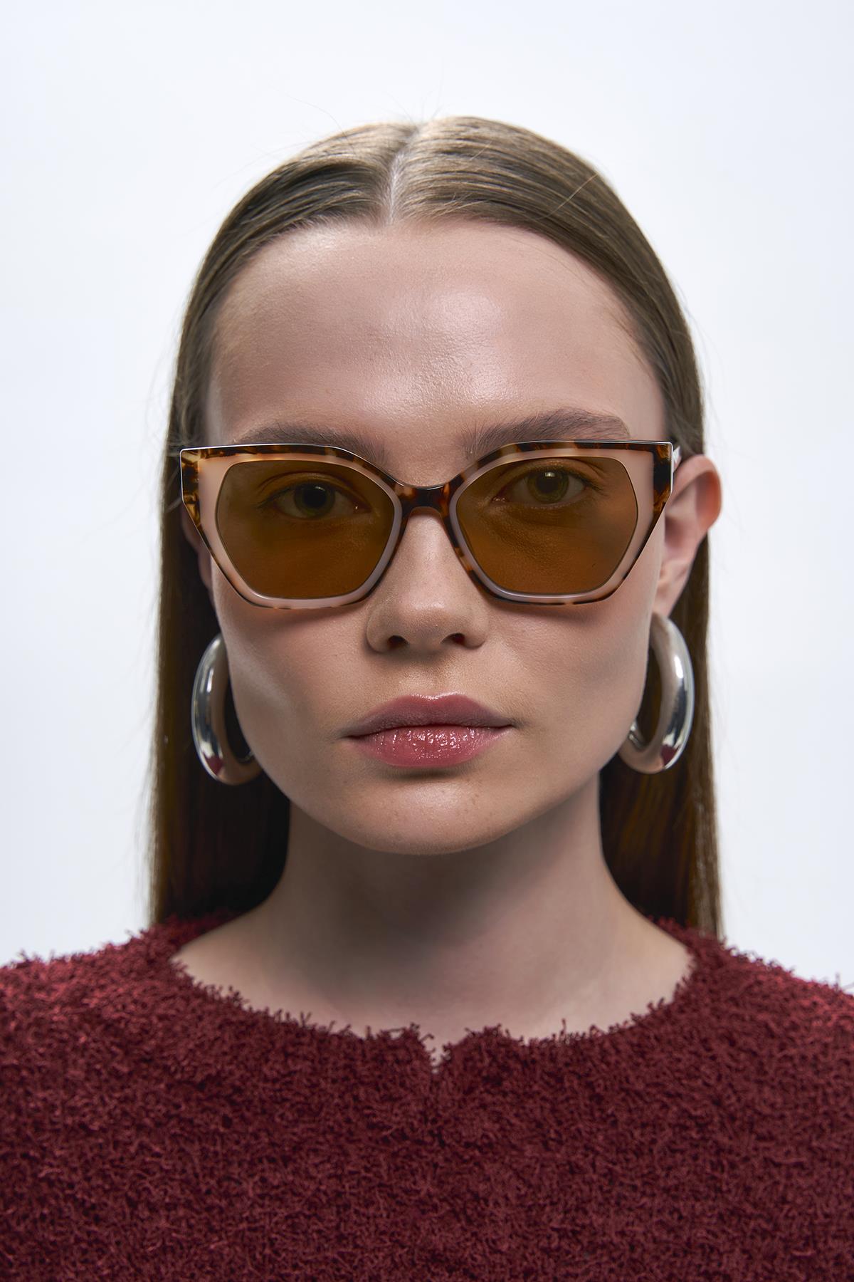 Jadon Leopard Brown Güneş Gözlüğü