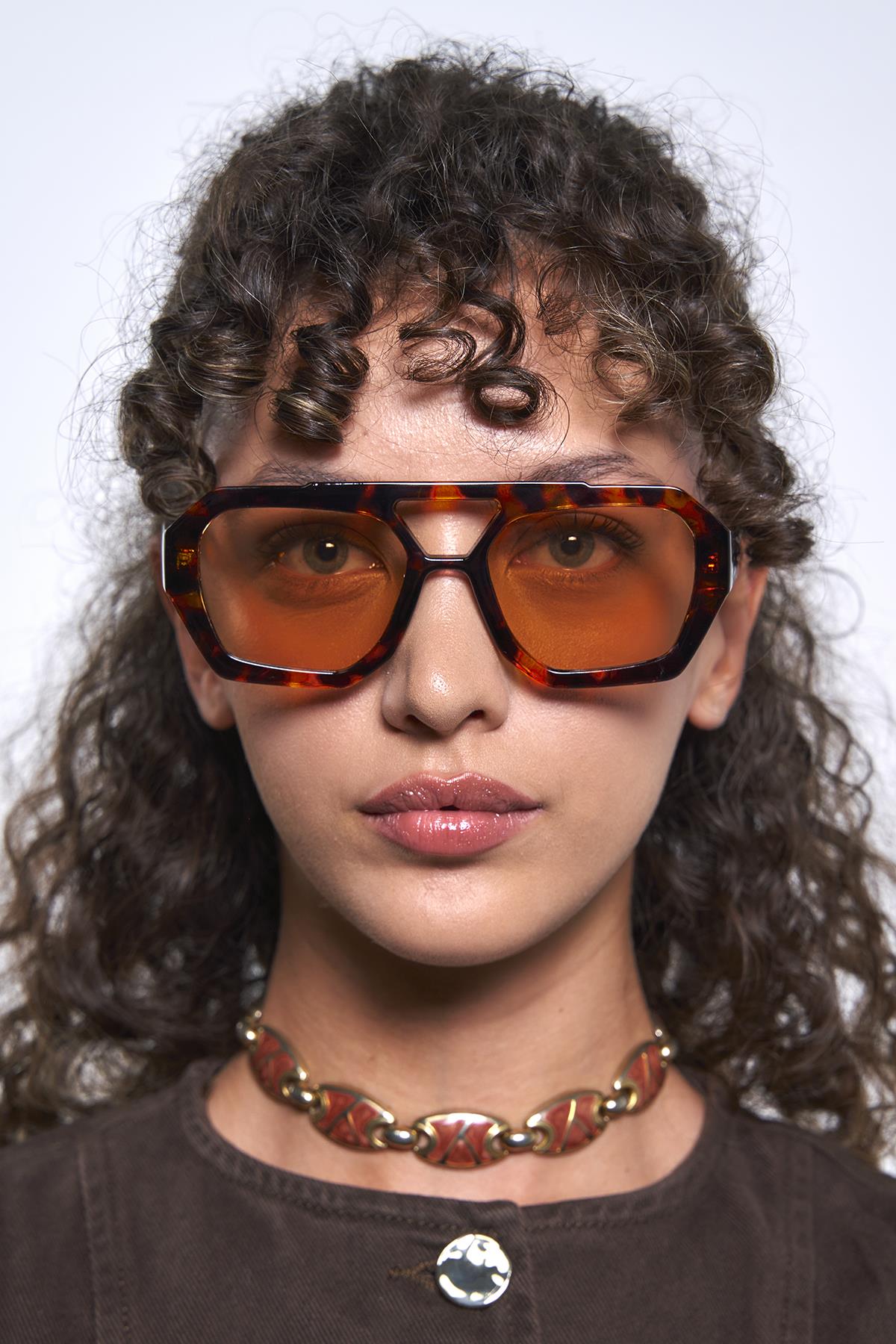 Kaitlyn Leopard Orange Güneş Gözlüğü