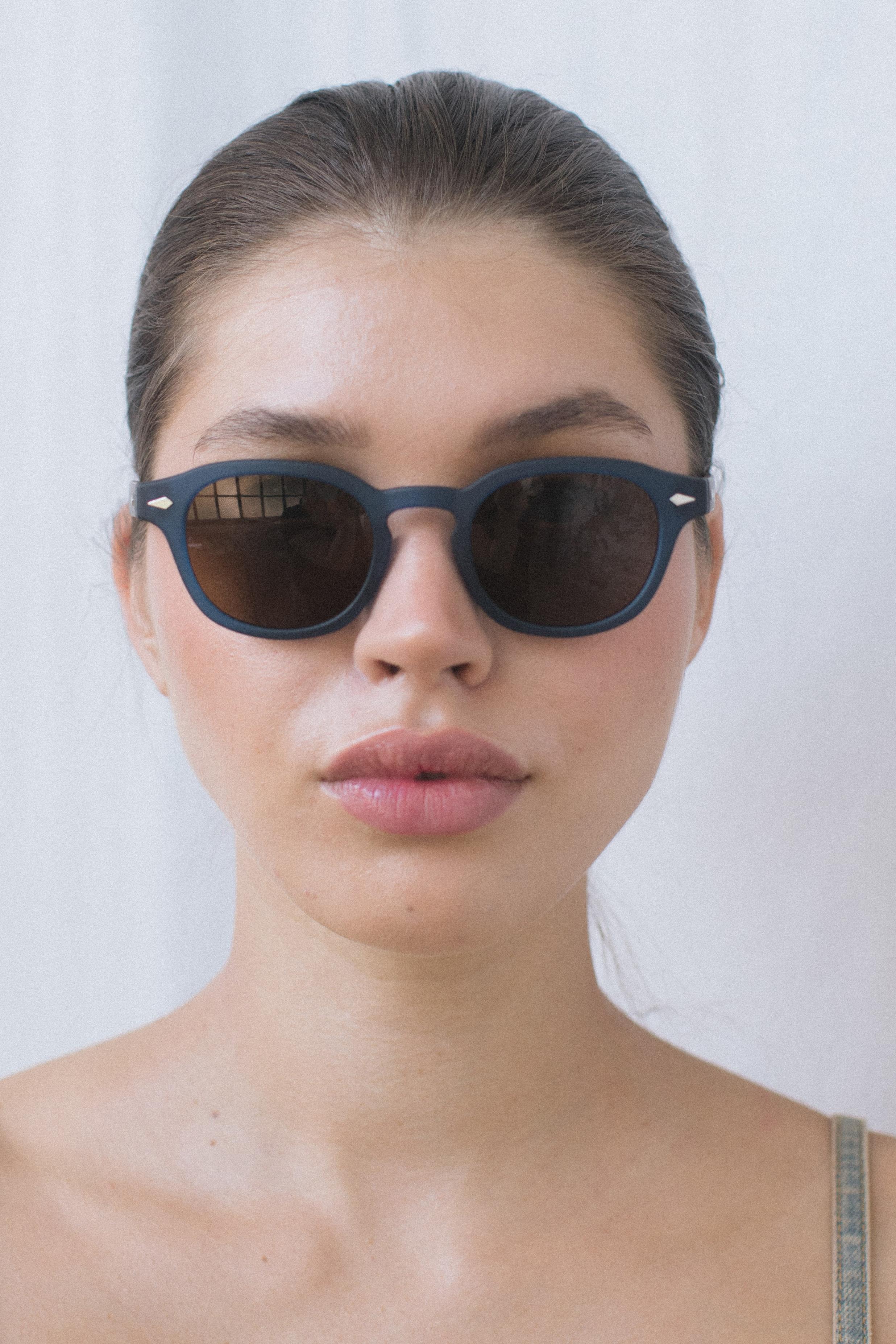 Ryan Matt Navy Brown Güneş Gözlüğü