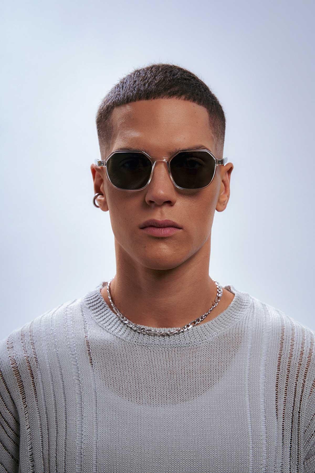 Sezar Clear Leopard Green Erkek Güneş Gözlüğü