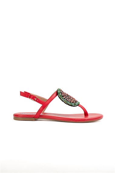 Maia Red Watermelon Stone Sandals