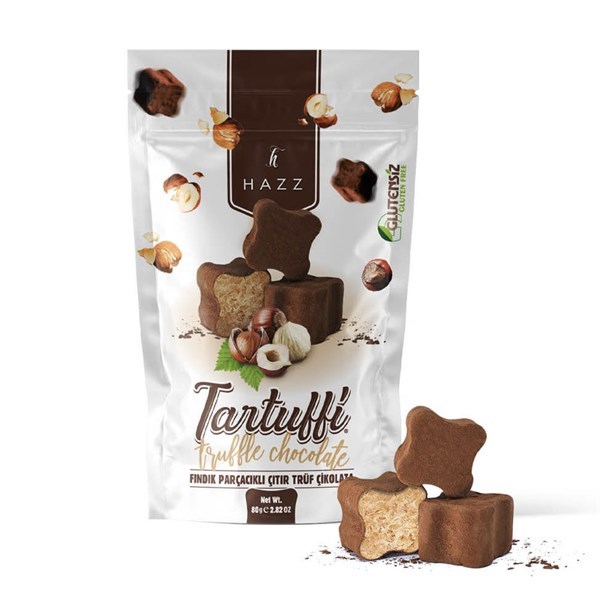 HAZZ TARTUFFI KAKAOLU FINDIKLI KREPLİ 80 G