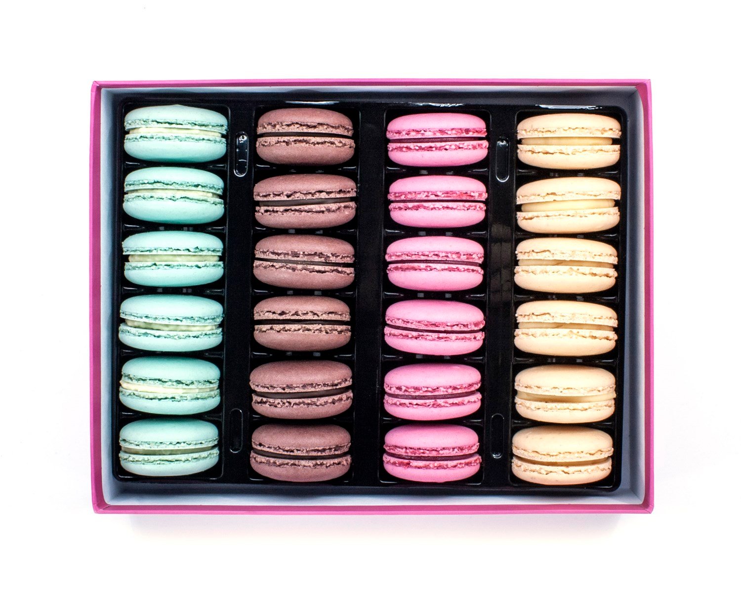 Kalpli Kutuda 24 lü Makaron (Hindistan Cevizi-Çikolata-Frambuaz