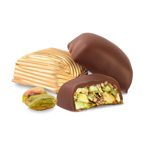 Sütlü Çikolata Kaplı Fıstık Krokan 34 ad - 306 gr (Altın Sargılı