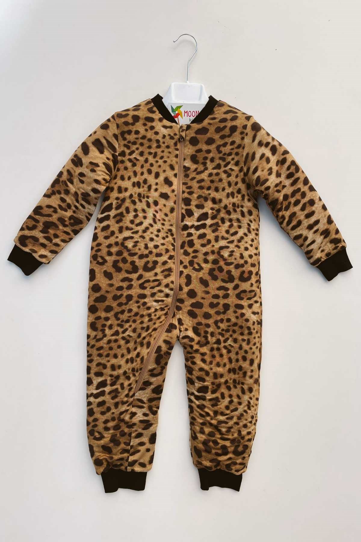 1-8 YAŞ KIZ ÇOCUK PAÇALI UYKU TULUMU LEOPAR