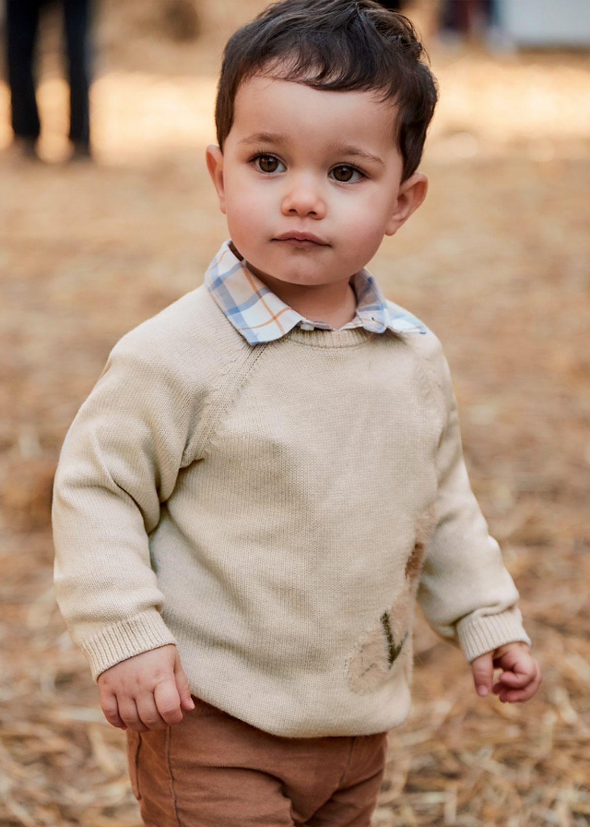 18 Ay 4 Yaş Erkek Çocuk Örme Kazak Krem