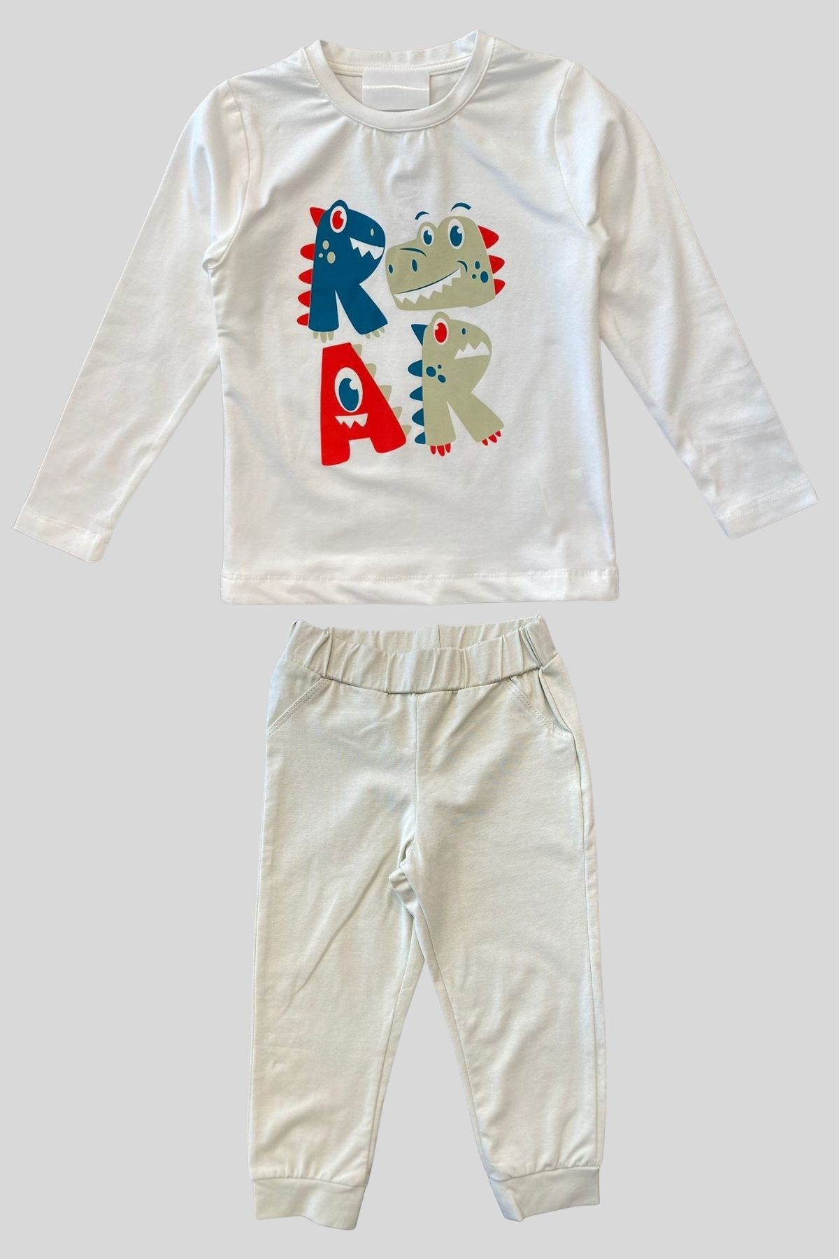 18 Ay-5 Yaş Erkek Çocuk Roar Pijama Takımı Su Yeşili