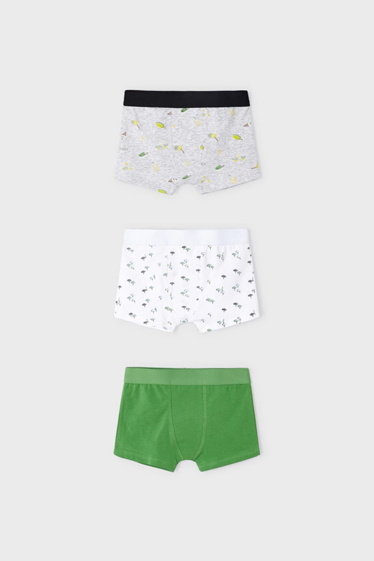2-8 Yaş Erkek Çocuk Desenli 3'lü Boxer Set