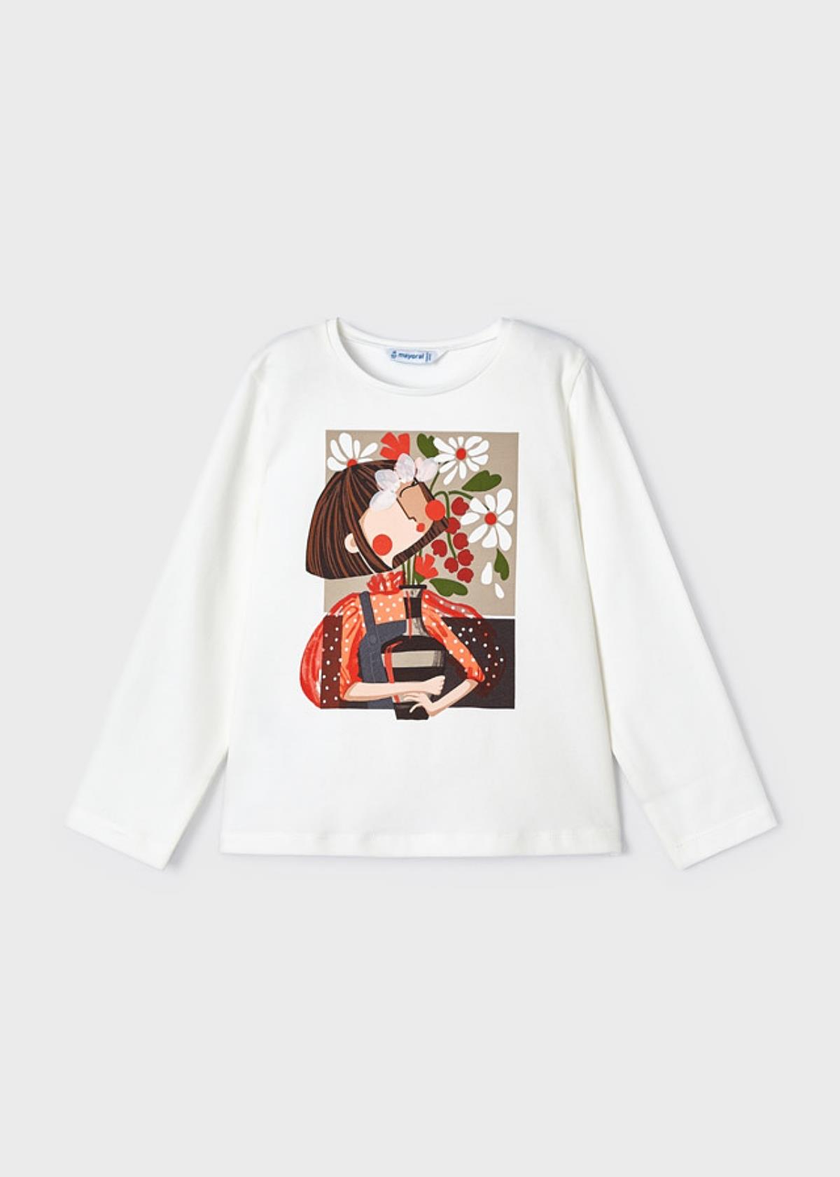 2-9 Yaş Kız Çocuk Uzun Kollu Baskılı T-Shirt