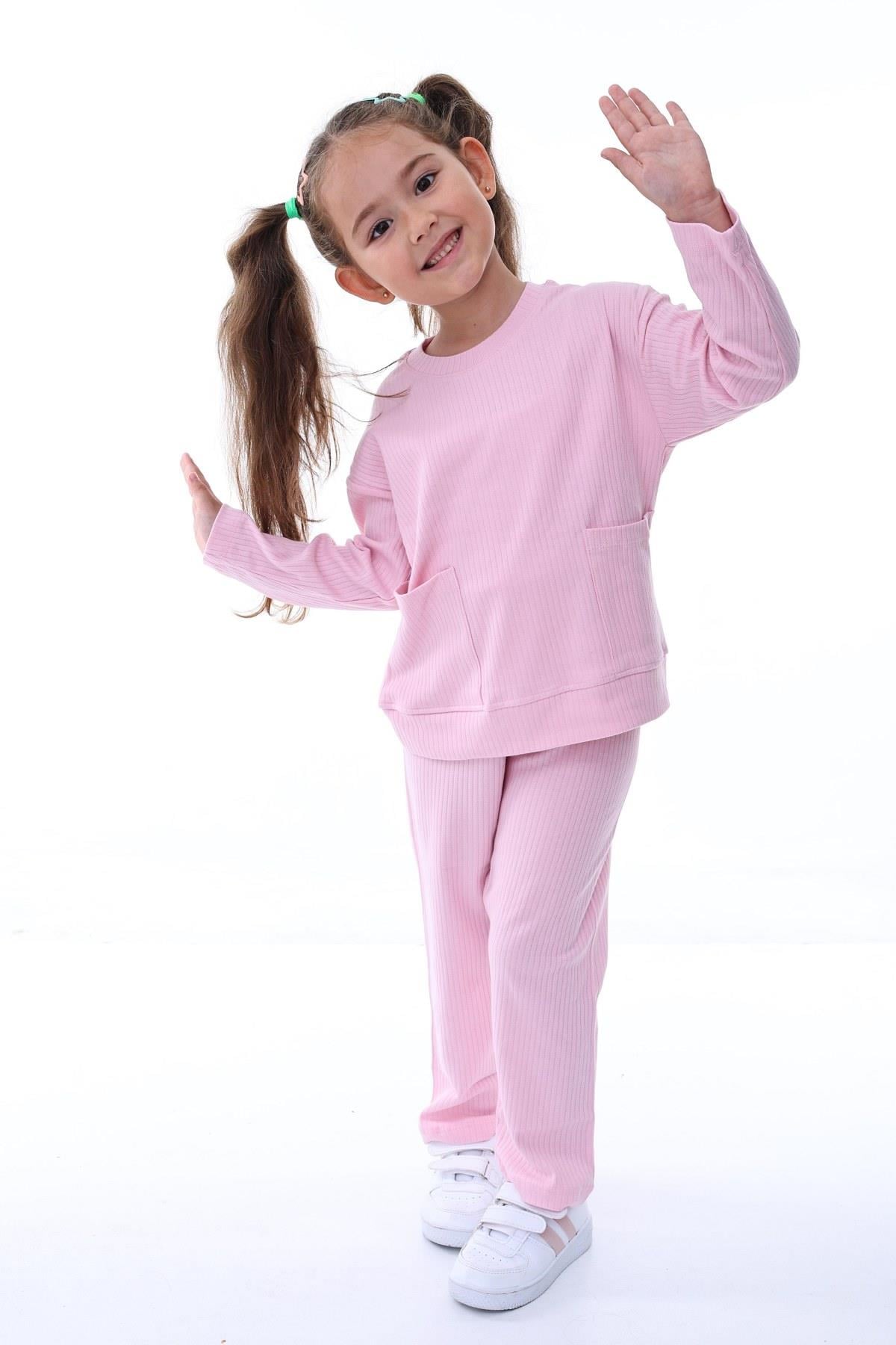 3-12 Yaş Kız Çocuk Pijama Takım Pembe