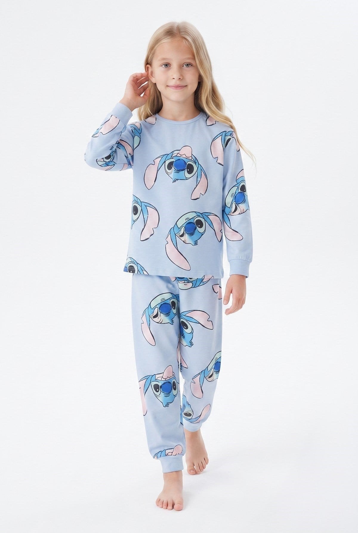 3-12 Yaş Kız Çocuk Stich Pijama Takımı