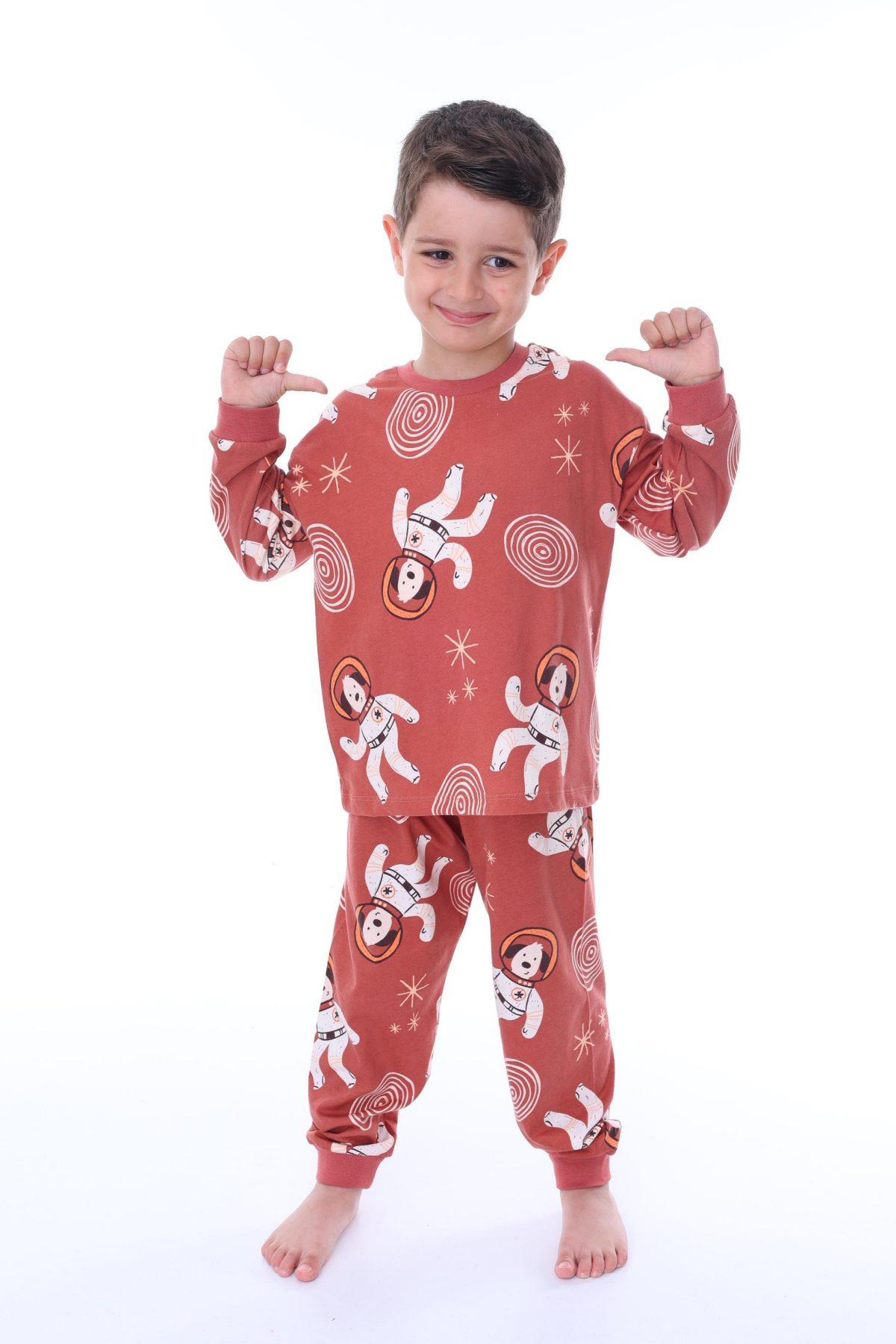 3-8 Yaş Erkek Çocuk Uzay Pijama Takımı