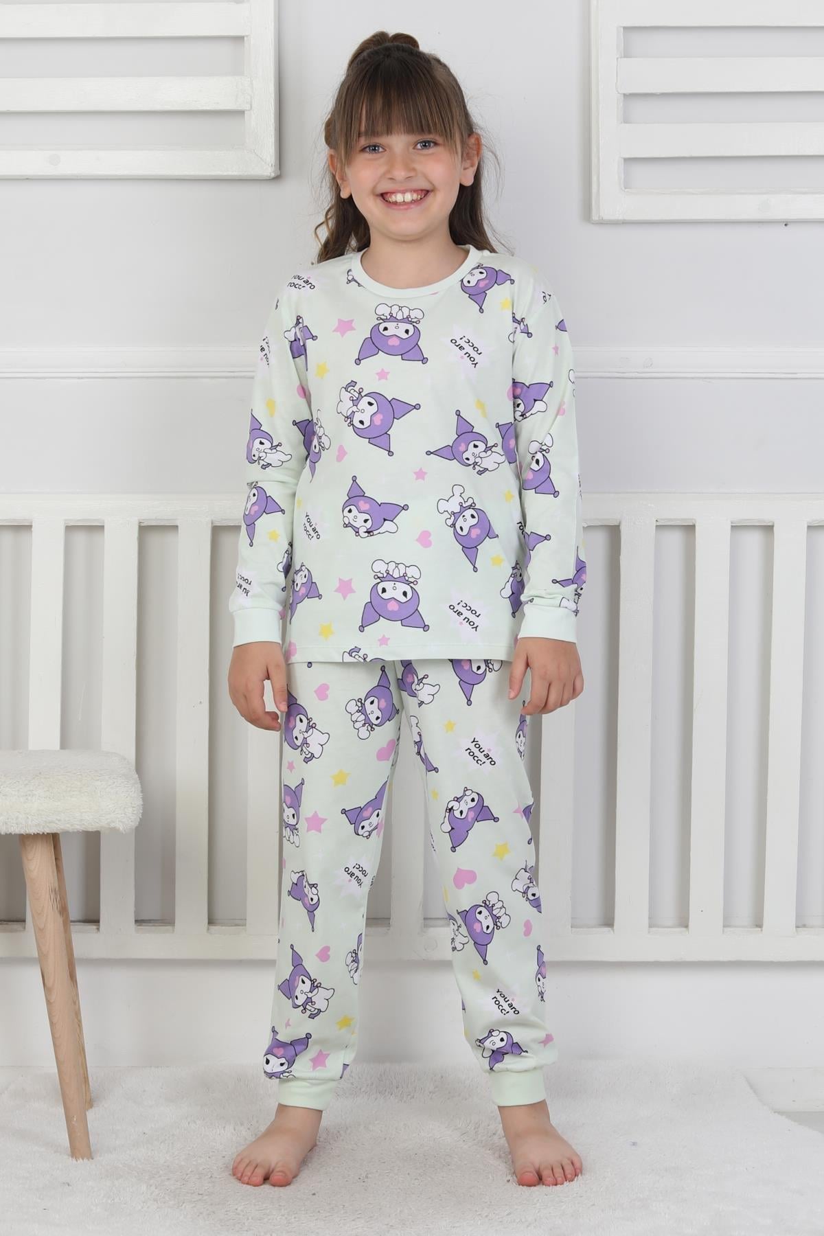 3-8 Yaş Kız Çocuk Kuromi Pijama Takım