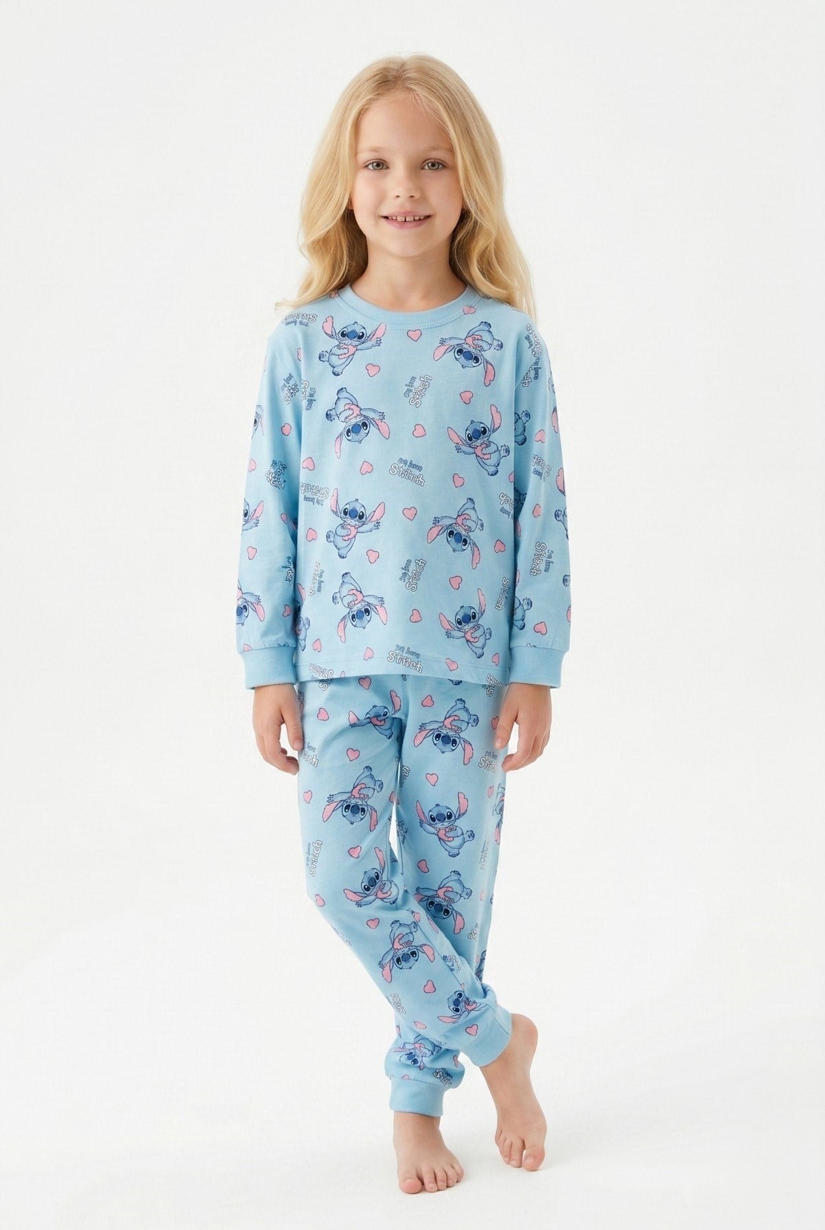 3-8 Yaş Kız Çocuk Stich Pijama Takım