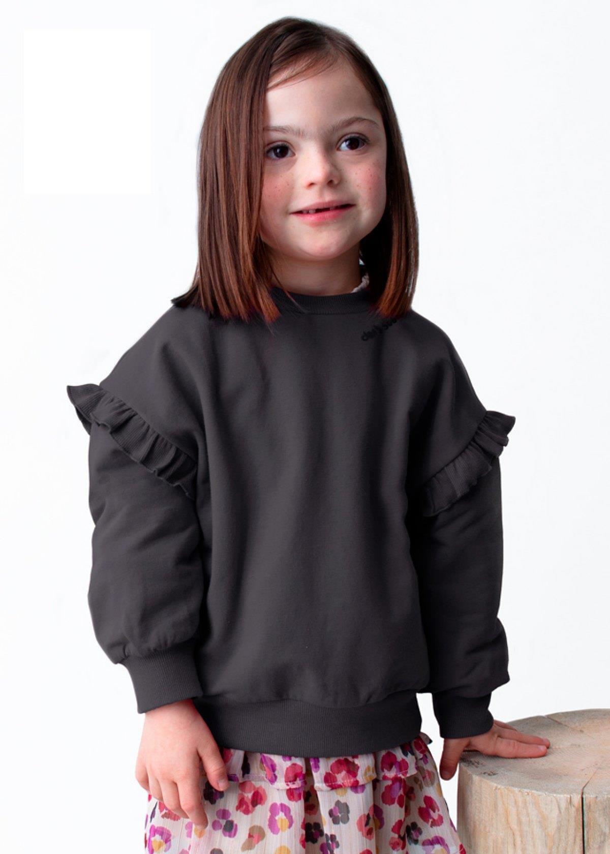 4-10 Yaş Kız Çocuk Desenli Sweat