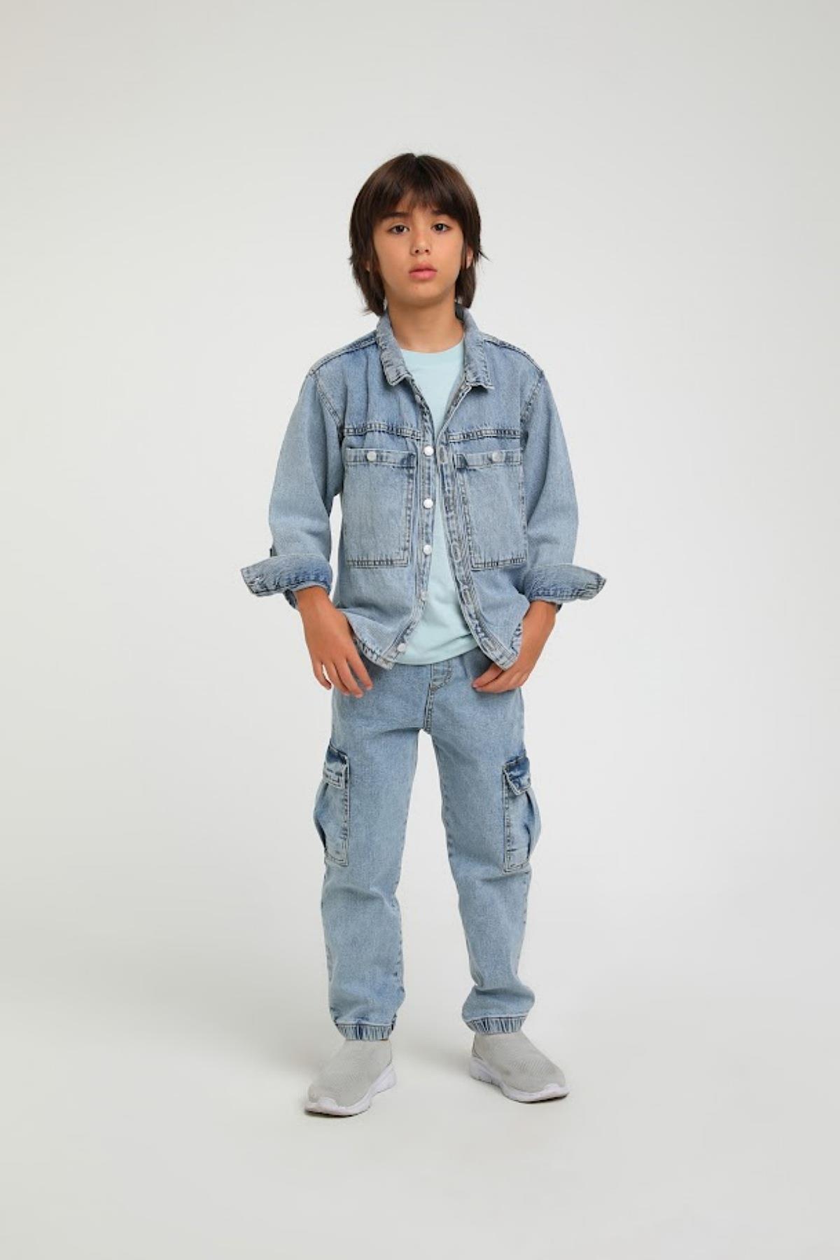 4-14 Yaş Erkek Çocuk Denim Kot Ceket