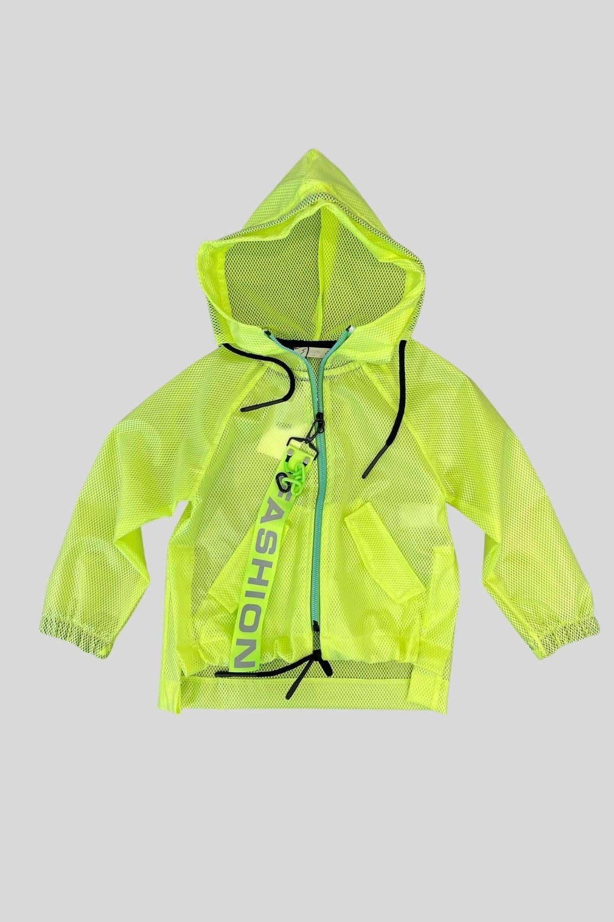 4-14 YAŞ UNİSEX NEON RENK YAĞMURLUK SARI