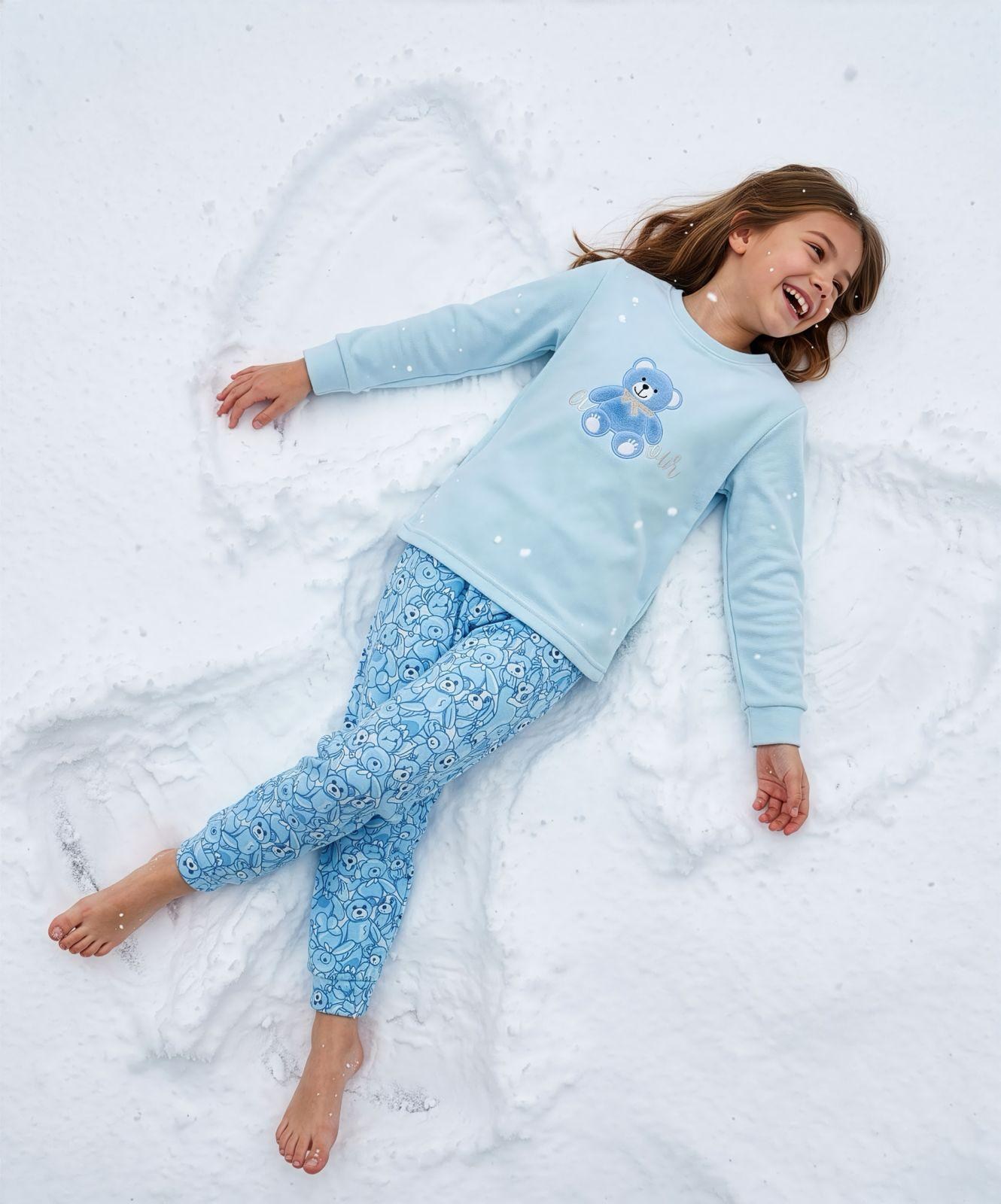 5-12 Yaş Kız Çocuk Ayıcıklı Pijama Takım