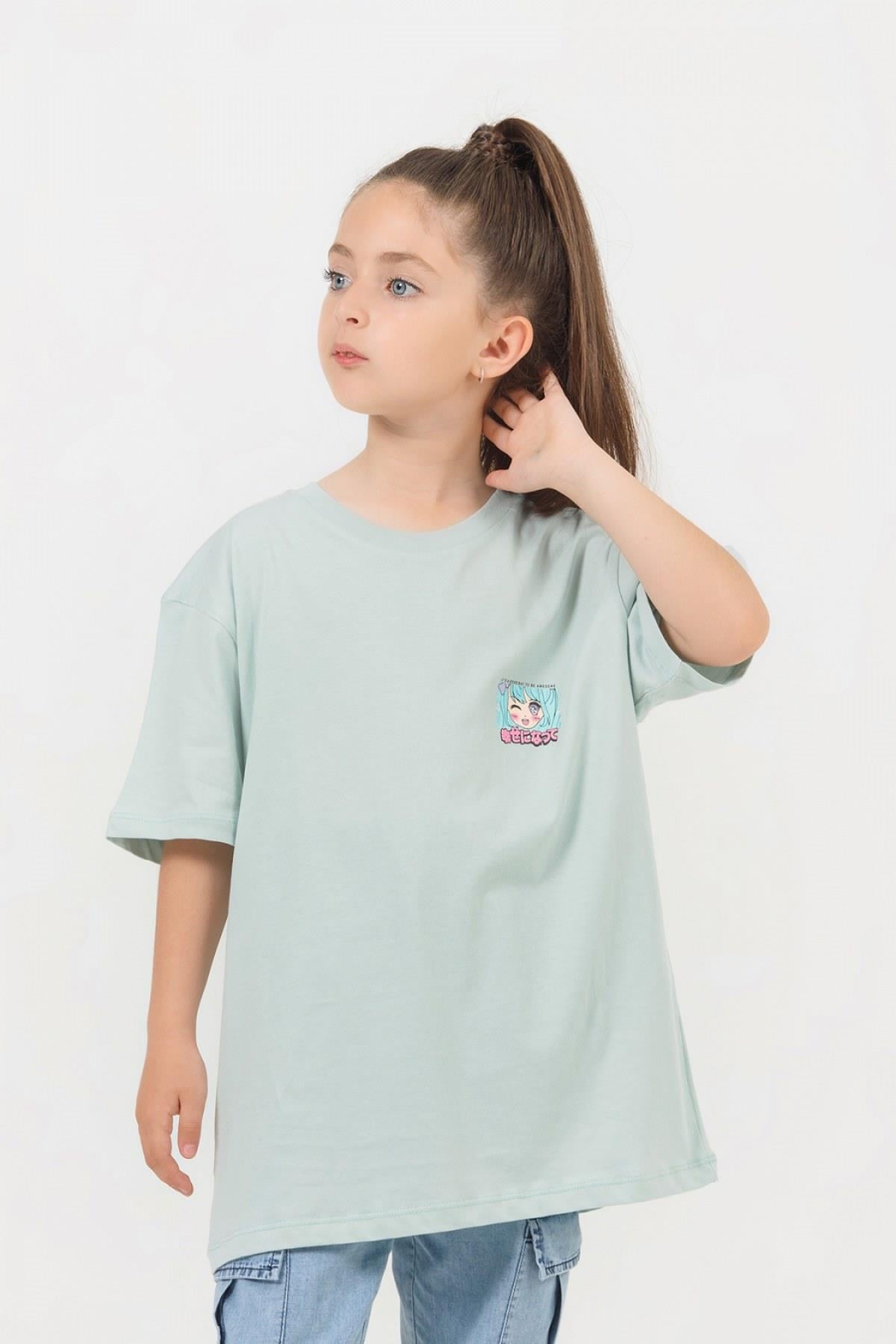 6-11 Yaş Kız Çocuk Oversize Tişört