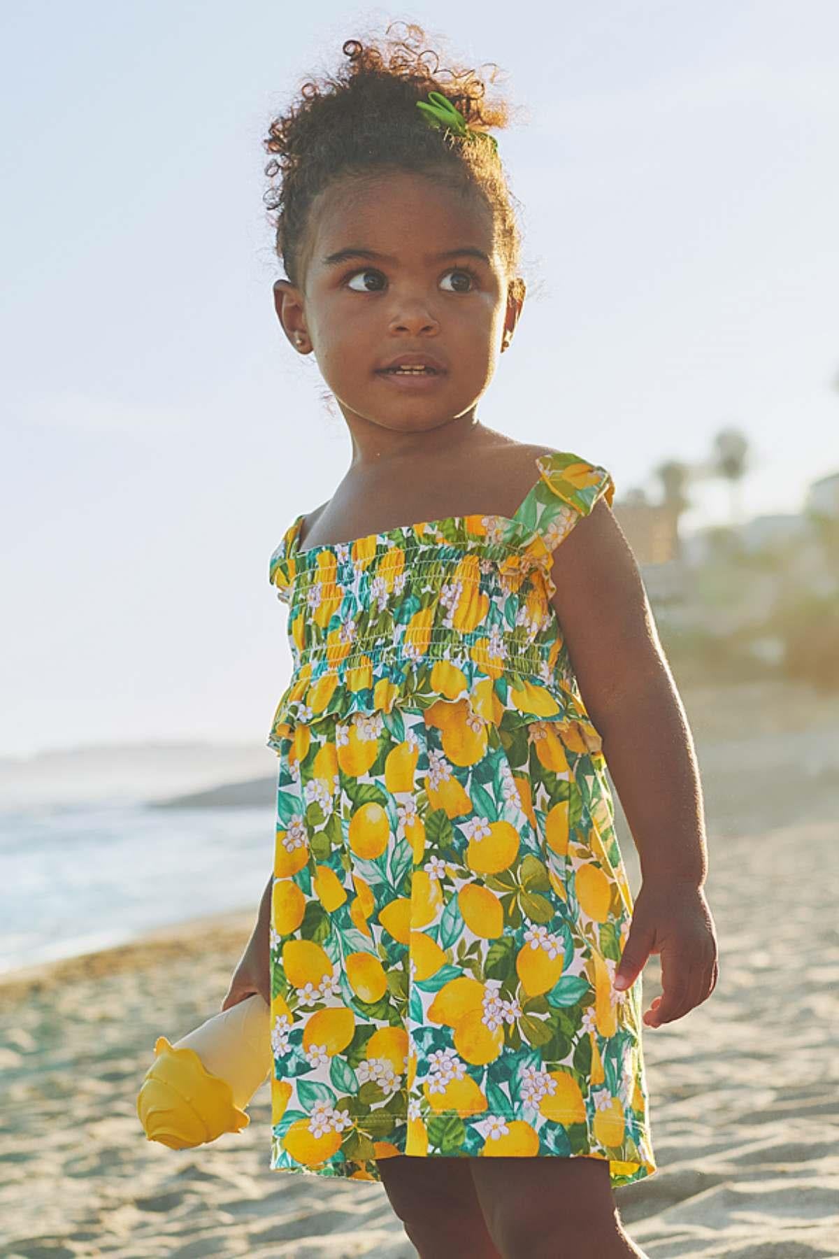 6-36 Ay Kız Bebek Baskılı Örme Tulum