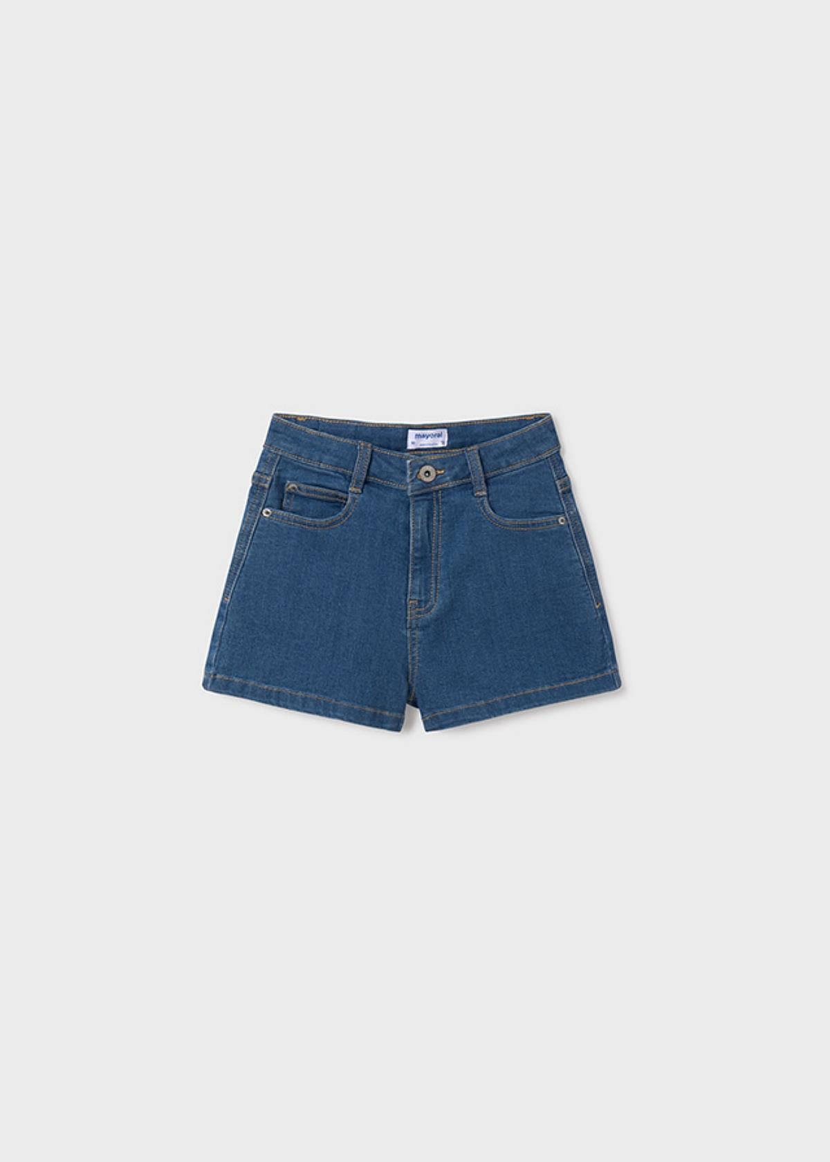 8-14 Yaş Kız Çocuk Denim Şort Mavi