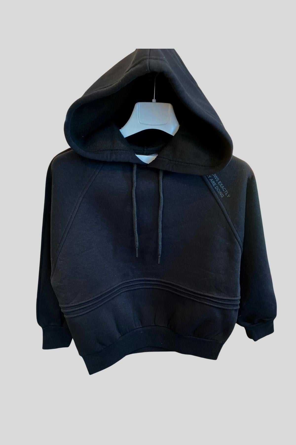 8-14 Yaş Kız Çocuk Kapşonlu Sweat Siyah