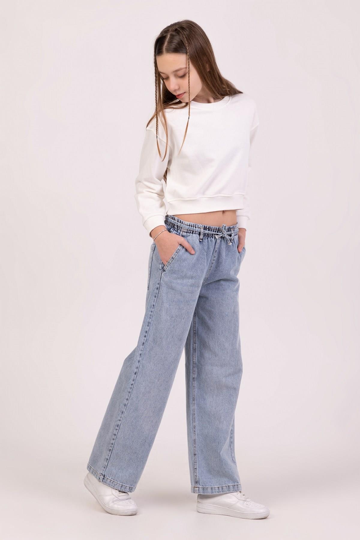 9-14 Yaş Kız Çocuk Palazzo Denim Pantolon