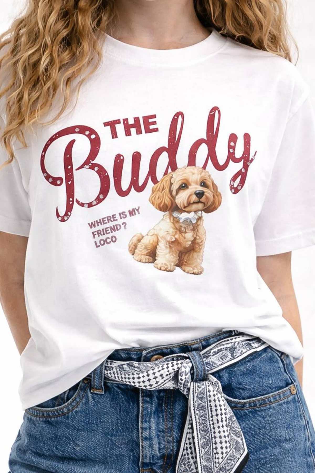 9-15 Kız Çocuk Buddy Baskılı Tişört