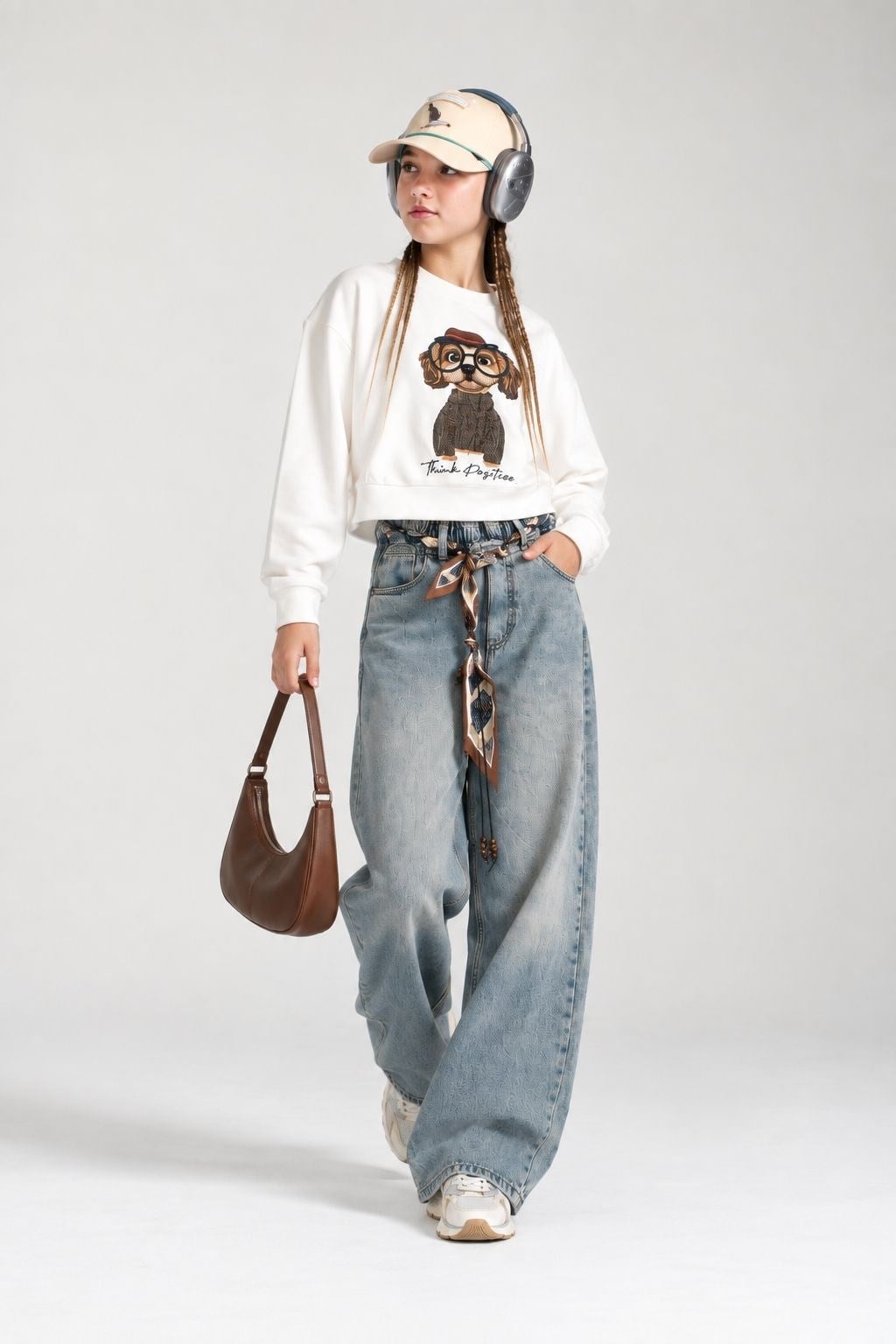 9-15 Yaş Kız Çocuk Bol Paşa Denim Pantolon