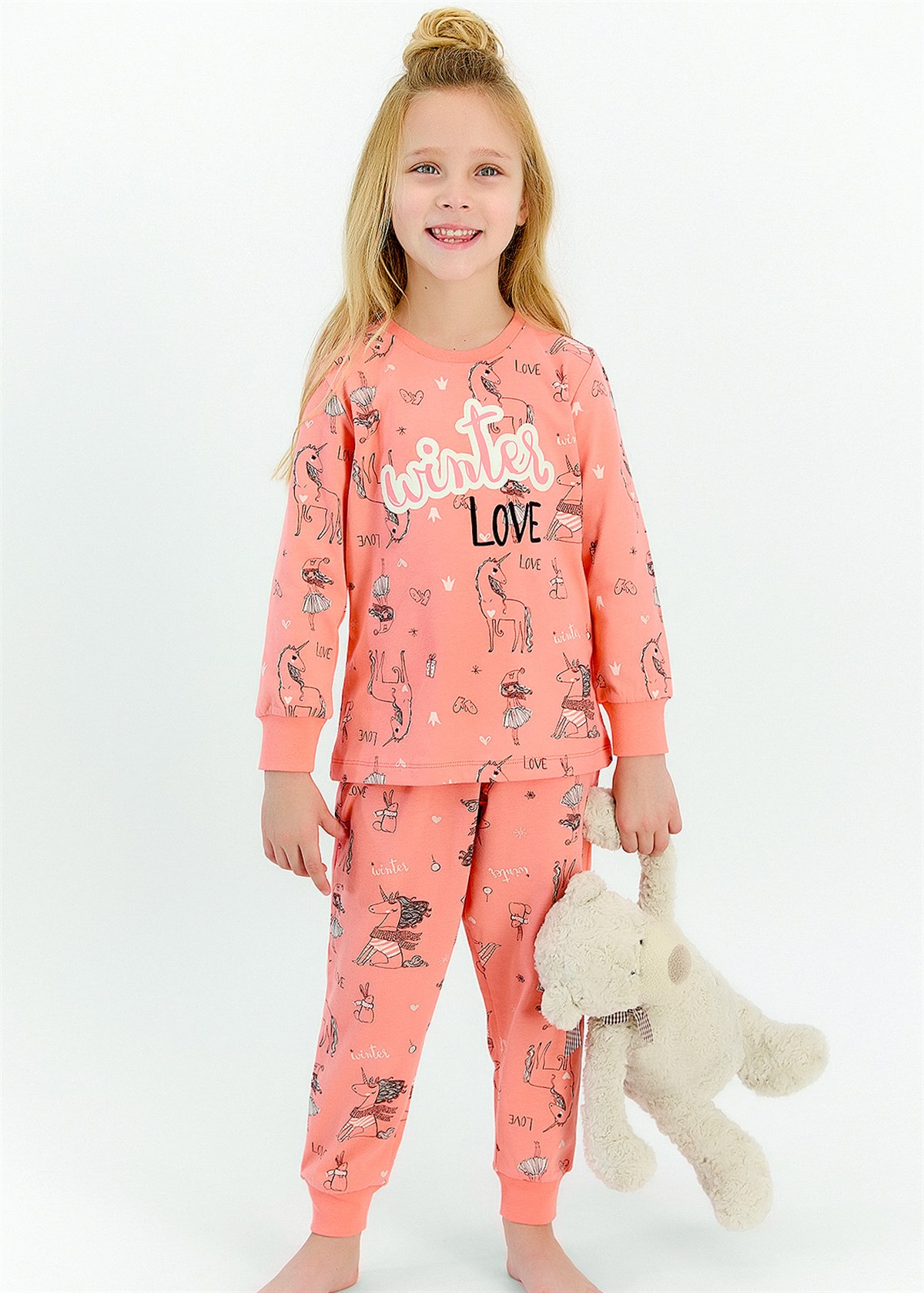 ROLYPOLY KIZ ÇOCUK PİJAMA TAKIM CORAL