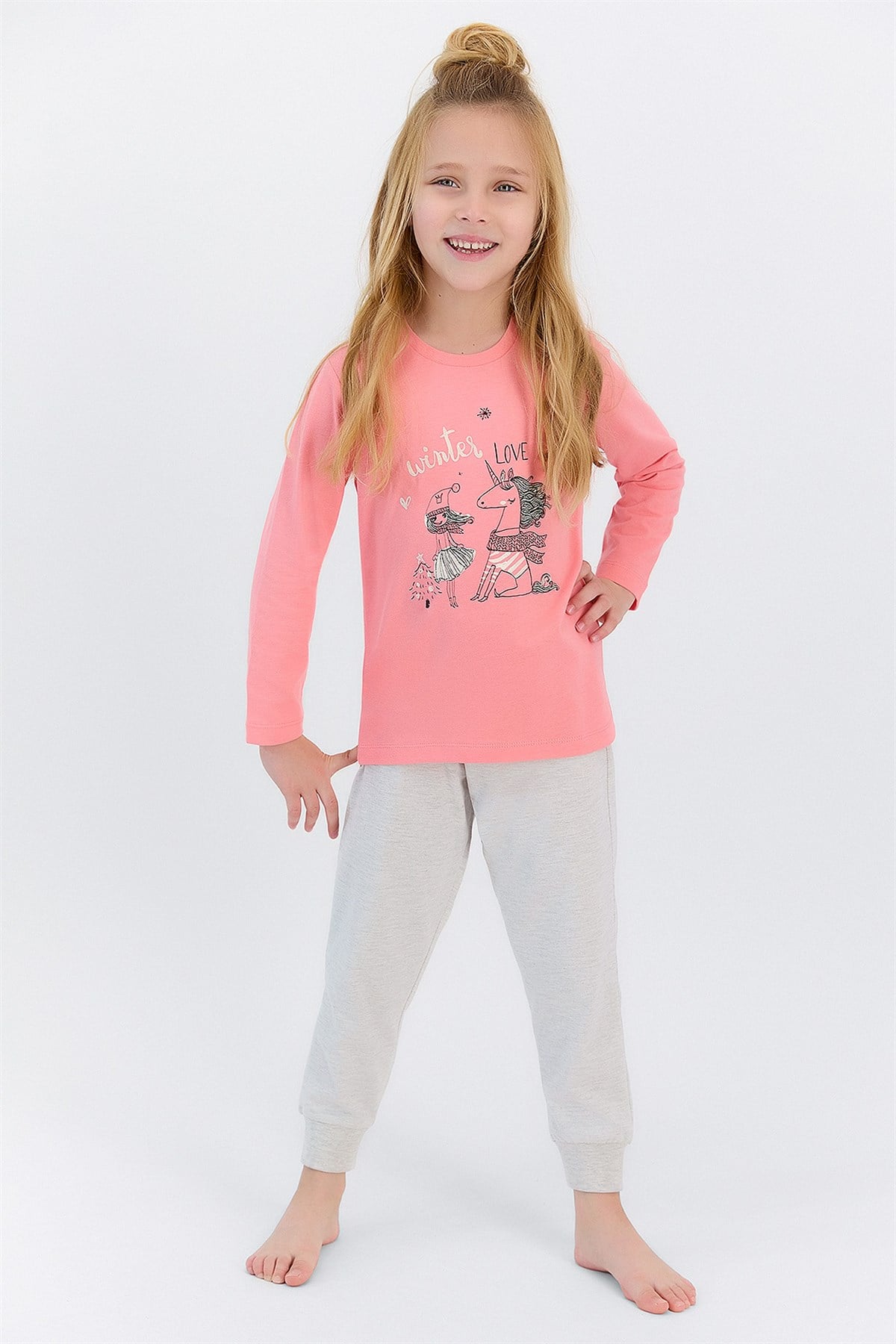ROLYPOLY KIZ ÇOCUK PİJAMA TAKIM CORAL