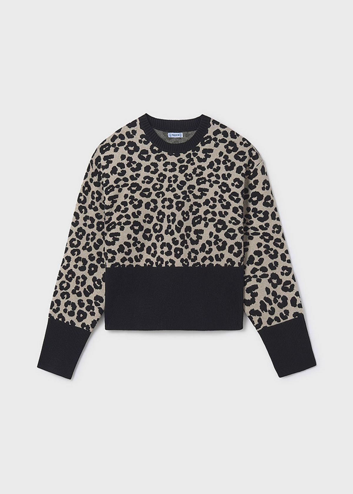 10-14 Yaş Kız Çocuk Leopar Desenli Sweat