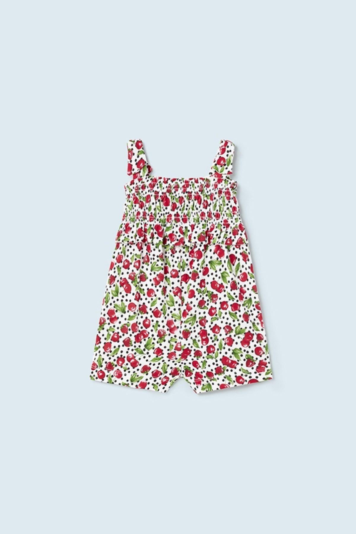 12-36 Ay Kız Bebek Baskılı Örme Tulum