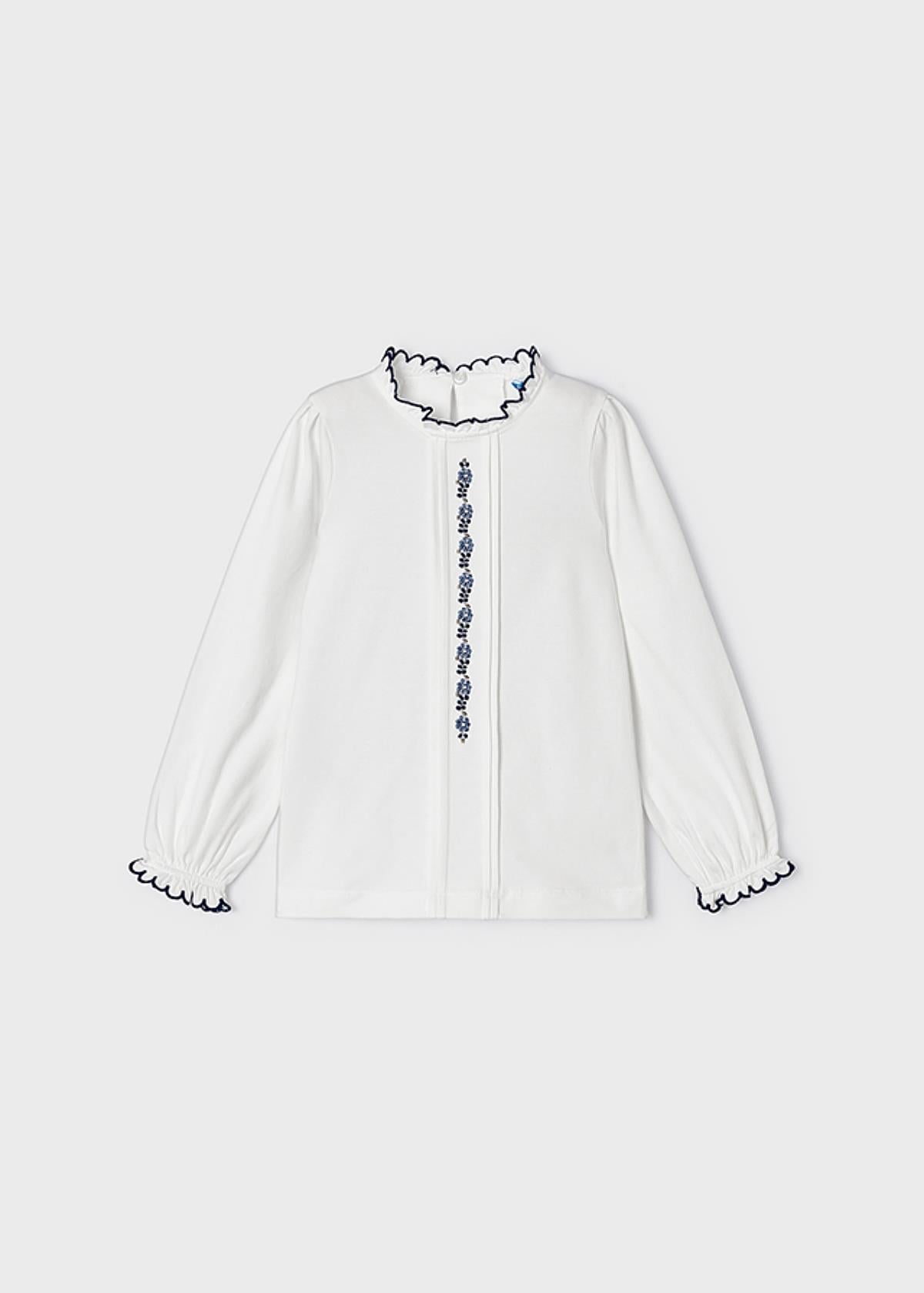 2-9 Yaş Kız Çocuk Örme İşlemeli Bluz