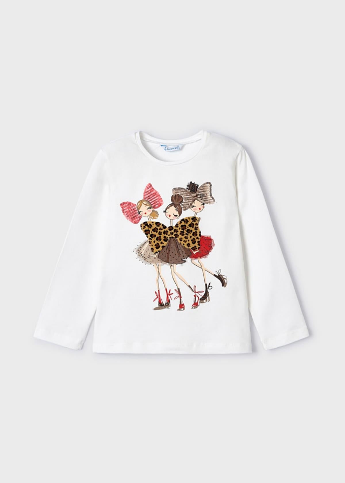 2-9 Yaş Kız Çocuk Uzun Kollu Baskılı T-Shirt