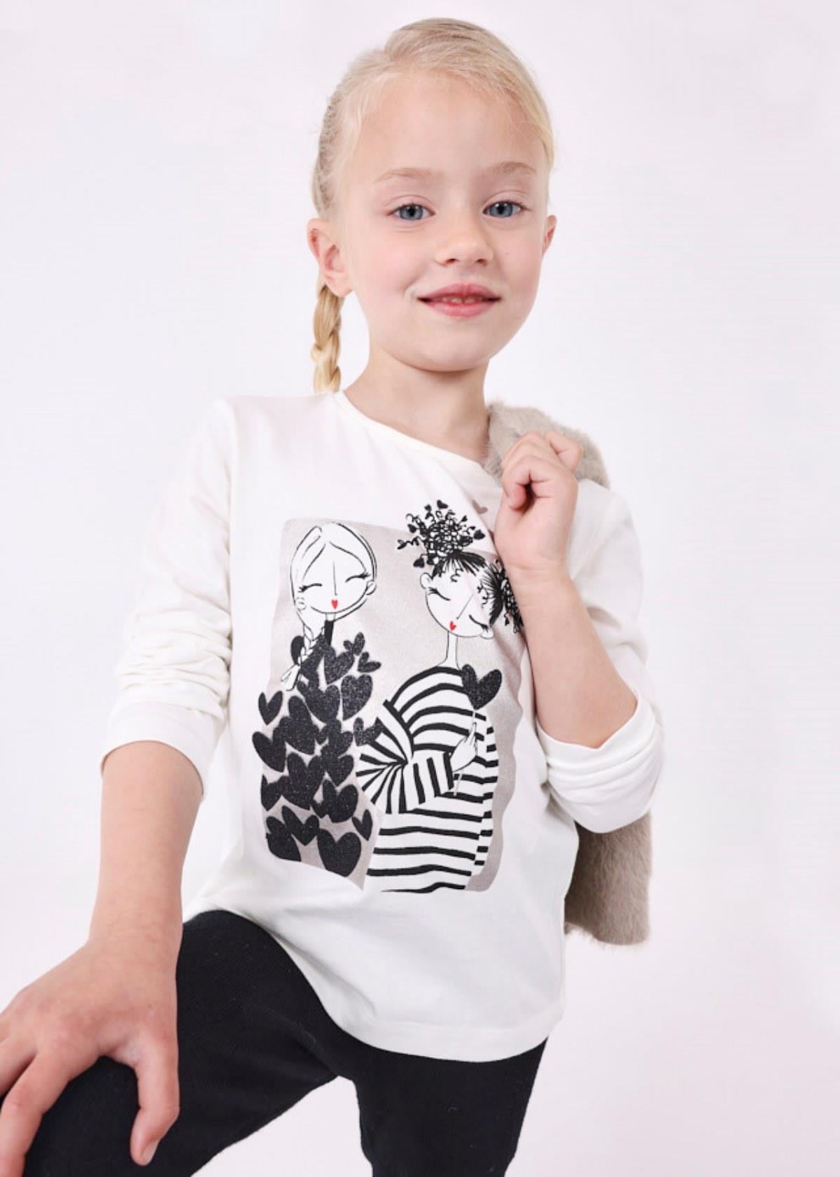 2-9 Yaş Kız Çocuk Uzun Kollu Baskılı T-Shirt