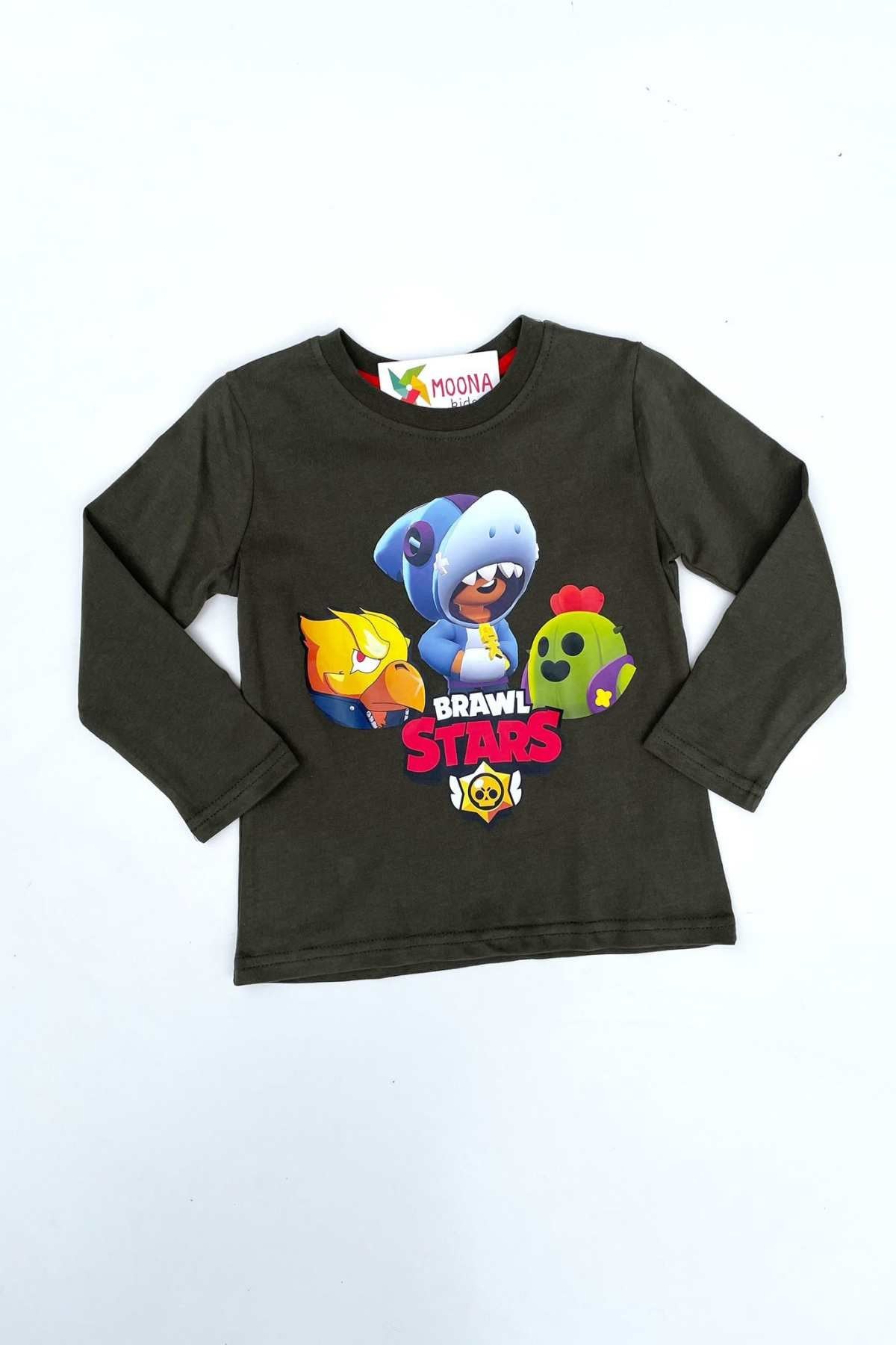 3-10 YAŞ ERKEK ÇOCUK BRAWLSTARS İNCE SWEAT HAKİ