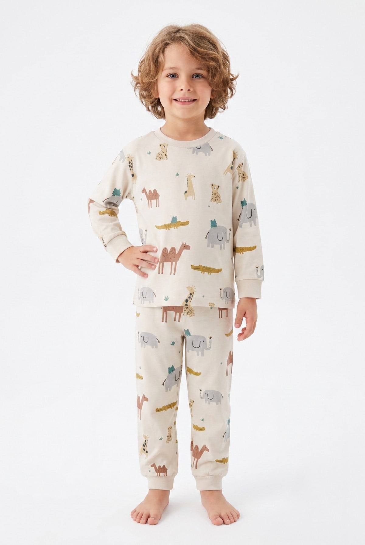3-12 Yaş Erkek Çocuk Safari Pijama Takım