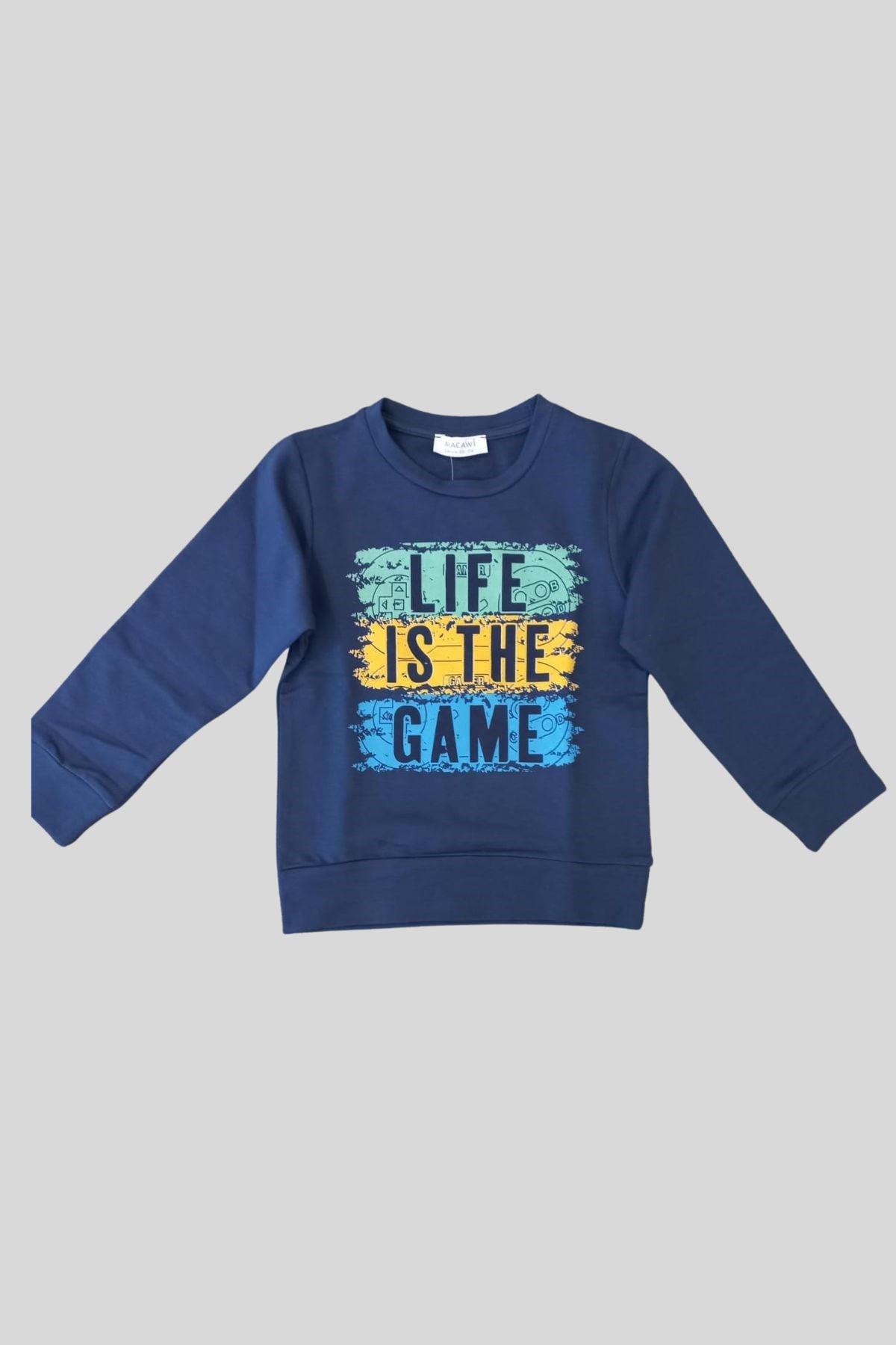 3-7 Yaş Erkek Çocuk Life is Game Sweat Lacivert