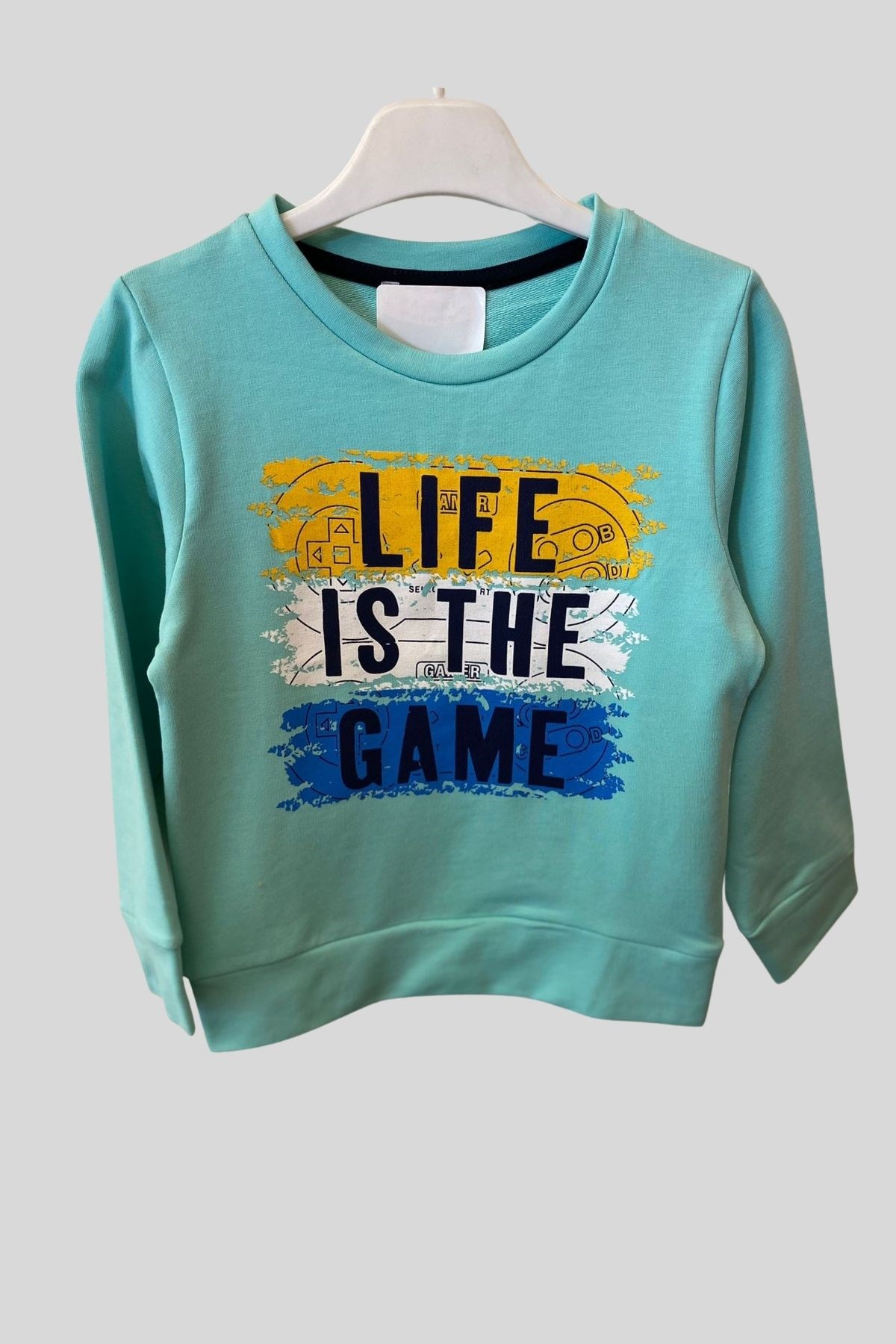3-7 Yaş Erkek Çocuk Life is Game Sweat Mint