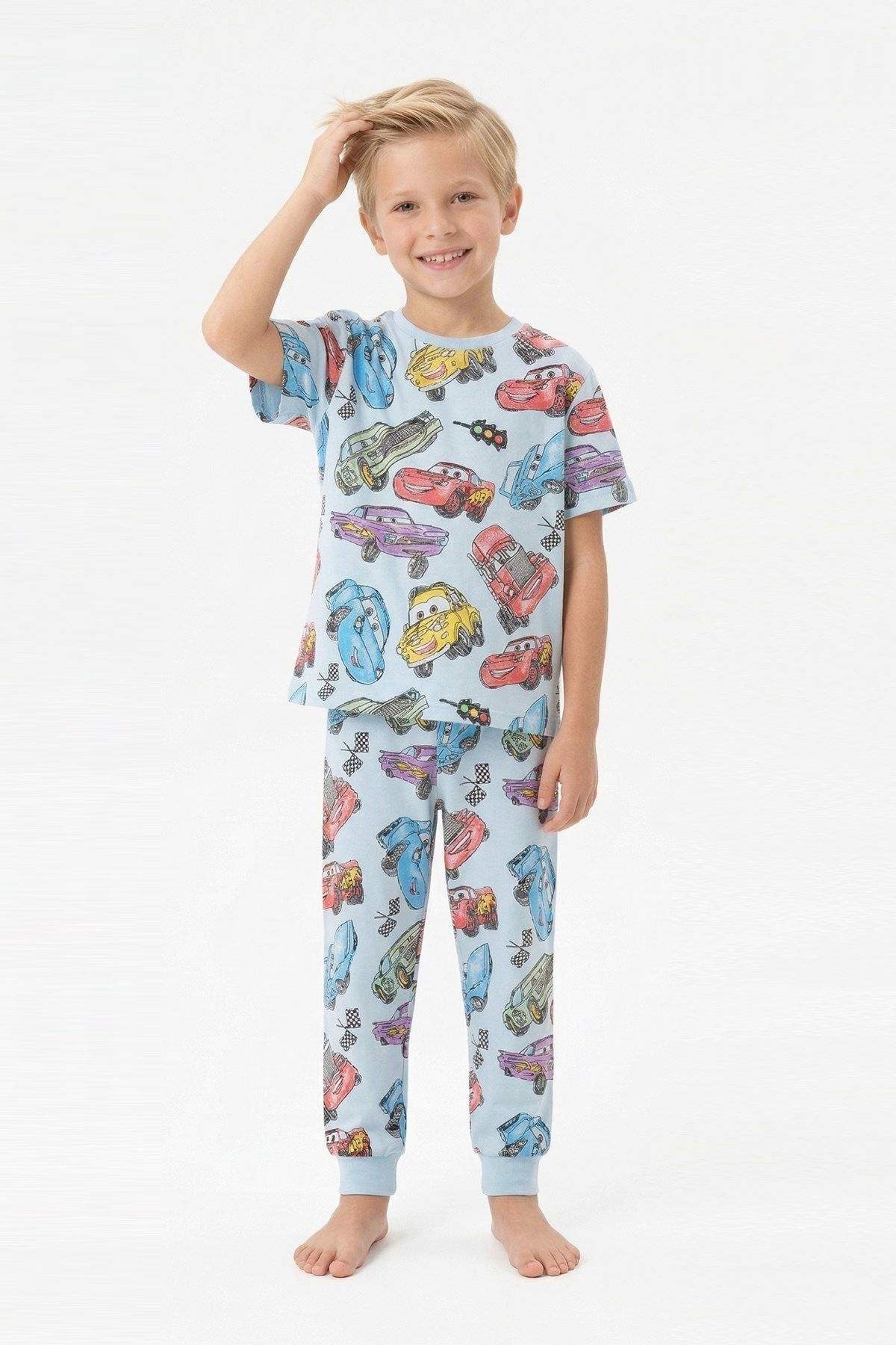 3-8 Yaş Erkek Çocuk Cars Pijama Takım