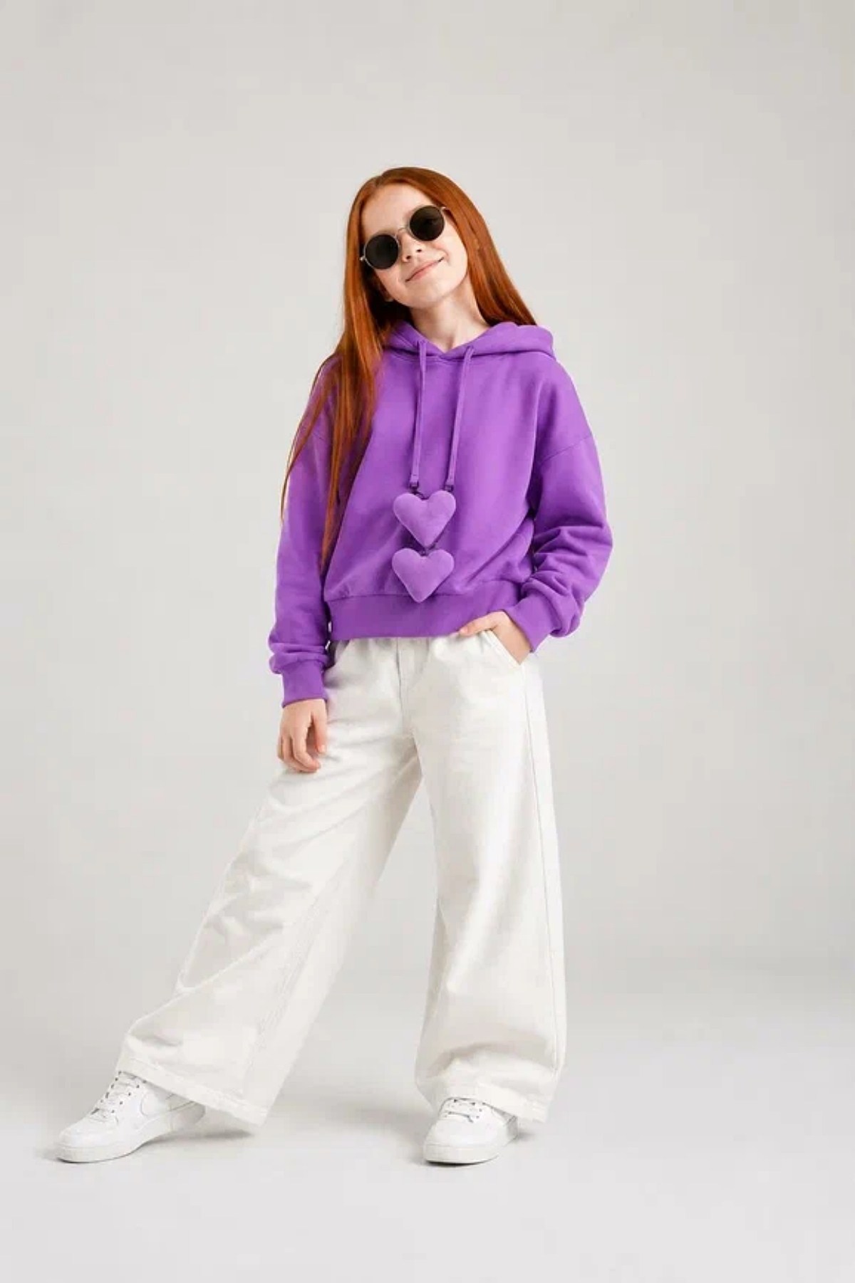 3-8 Yaş Kız Çocuk Aksesuarlı Sweat