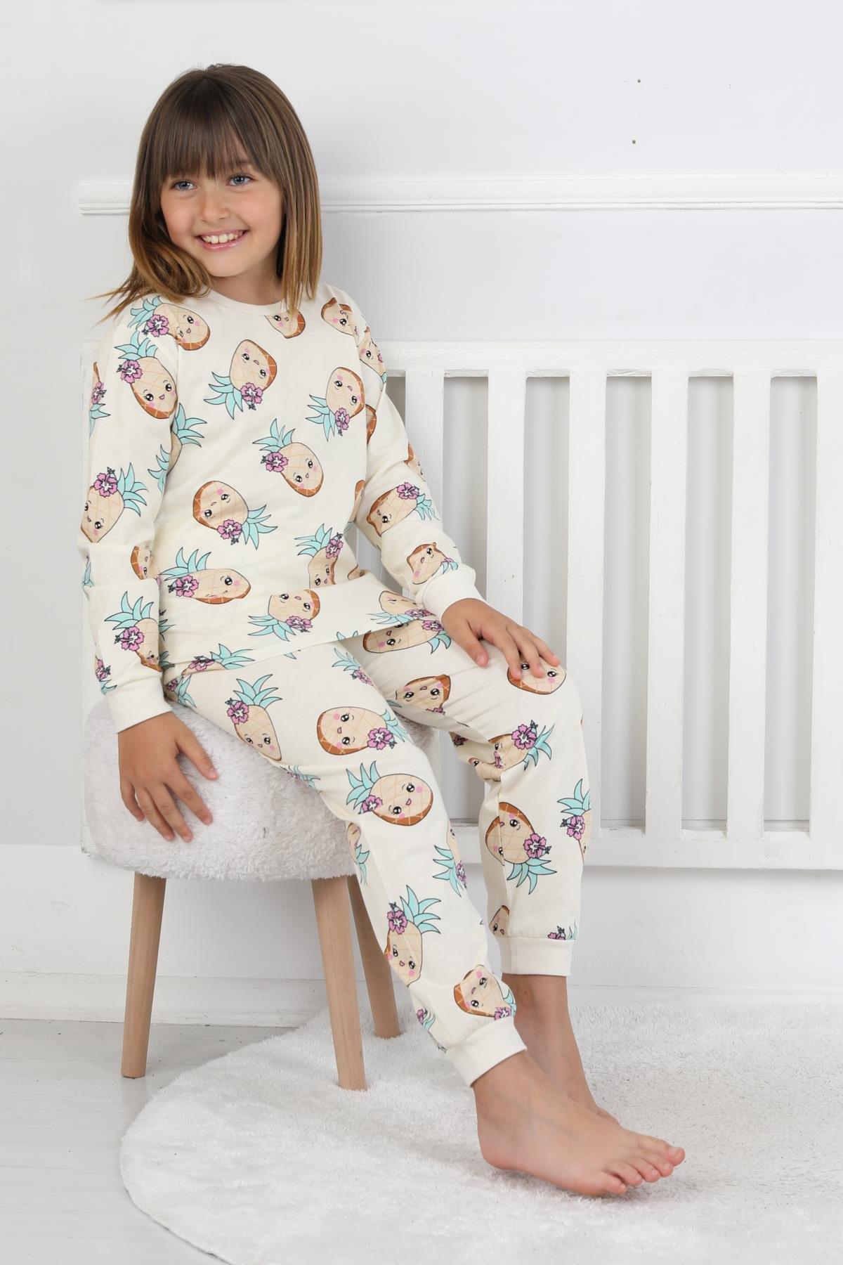 3-8 Yaş Kız Çocuk Ananas Pijama Takım