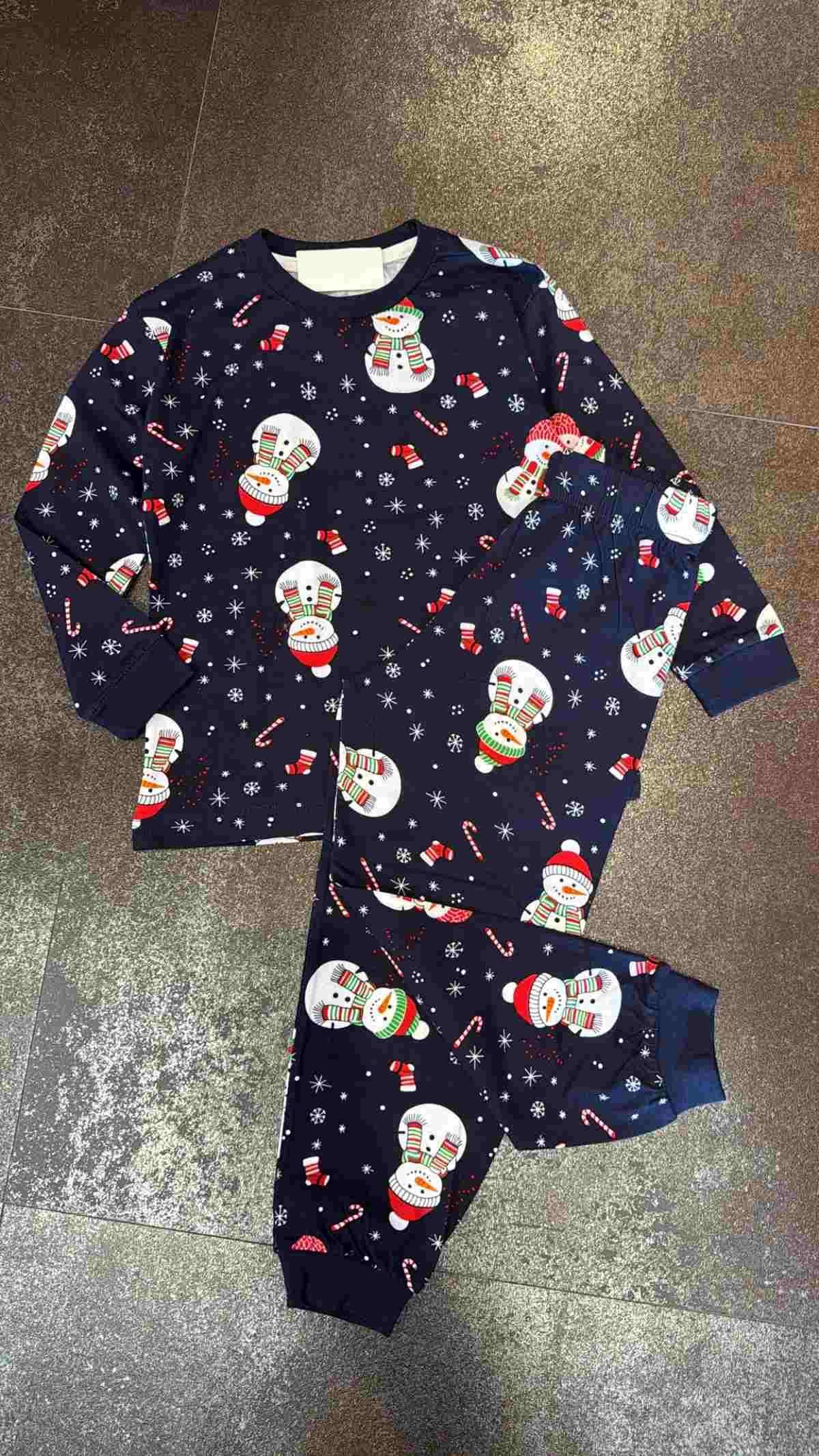 3-8 Yaş Kız Çocuk Kış Desenli Pijama Takım