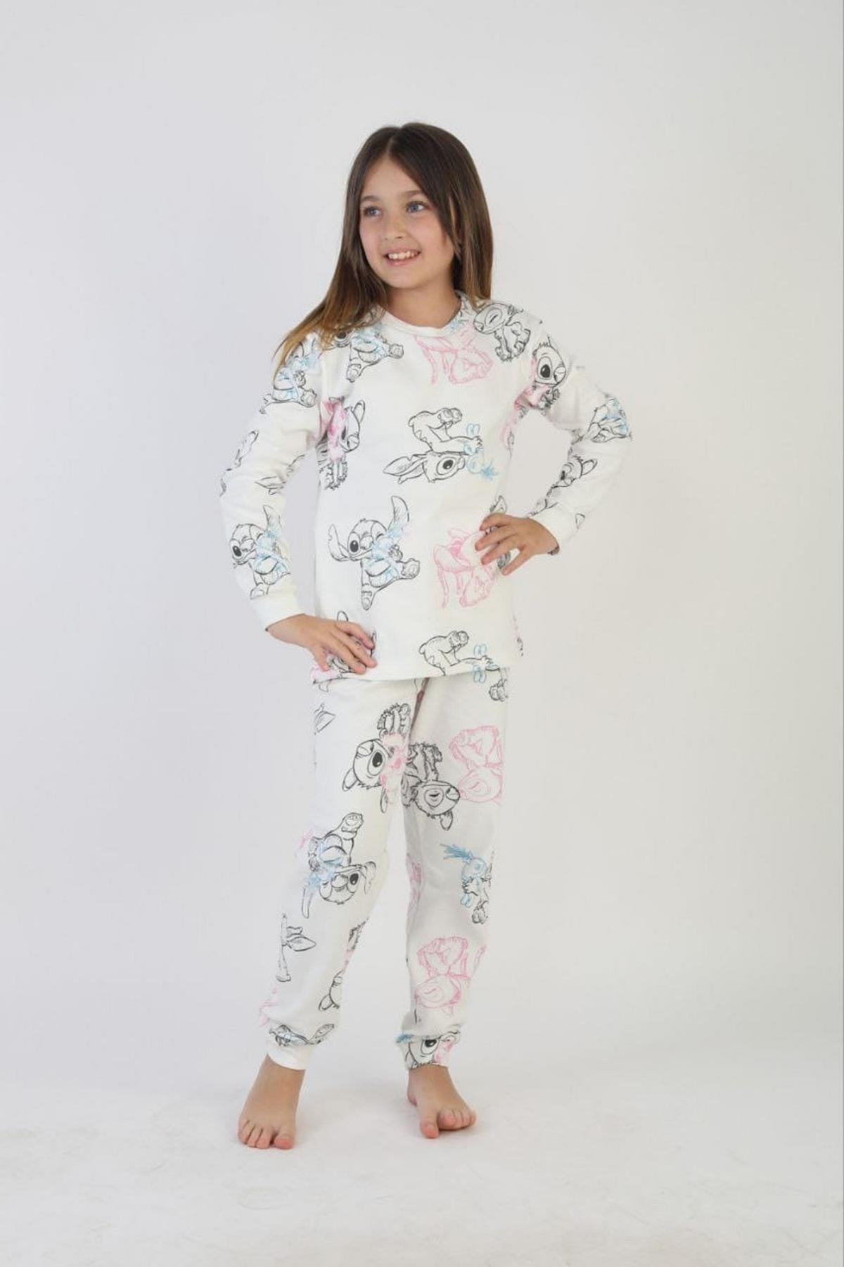 3-8 Yaş Kız Çocuk Stich Pijama Takım